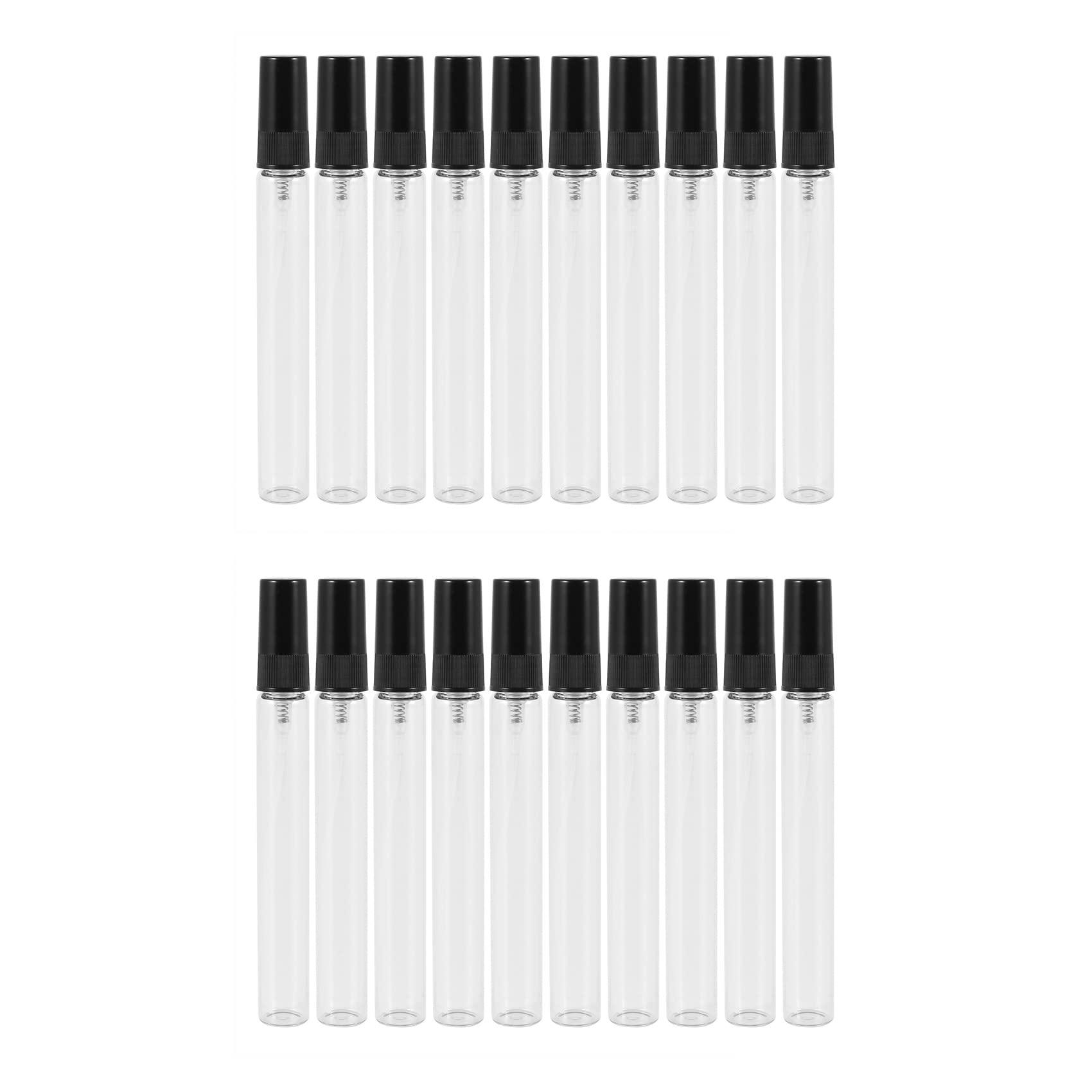 20Pcs Mini Portable Glass Perfume Bottles - 10ml Travel Size Empty Spray Bottles for Refillable Perfume, Essential Oils & Cosmetics - Perfect for Travel, Gym, Purse & DIY Beauty Projects