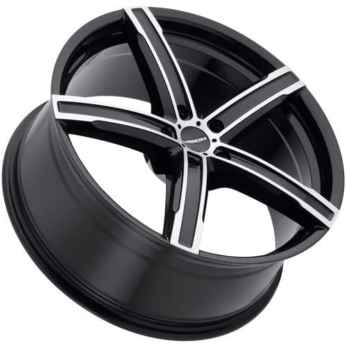 Vision 469 BOOST Custom Alloy Wheels 17x8 5x112 Bolt Pattern 38 Offset 73.1mm Hub - Gloss Black with Machined Face Rims for Audi A4 A5 Q5 Volkswagen Passat Tiguan - Perfect for Street Performance & Custom Car Builds