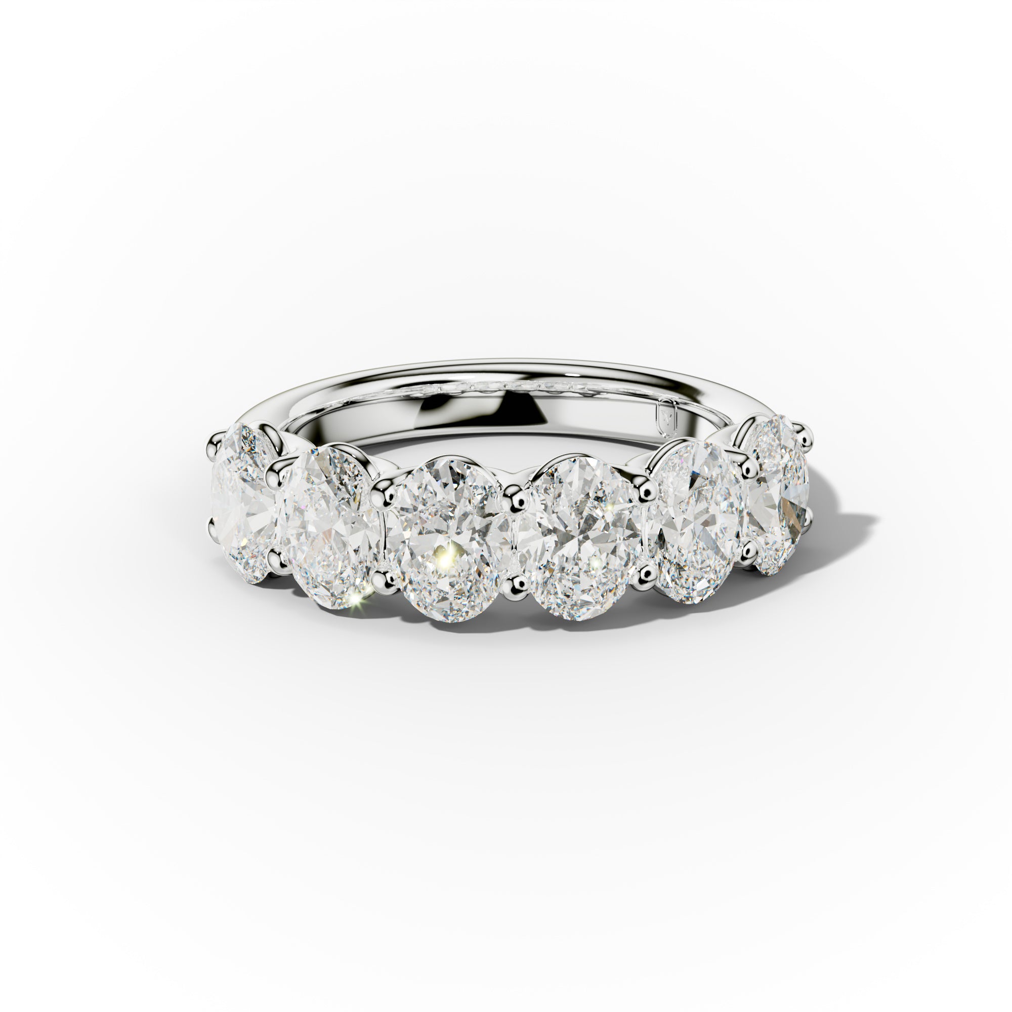 3.0 Carat Oval Cut Diamond Anniversary Band for Women - 14K White Gold Wedding Ring - Elegant Stackable Bridal Jewelry for Anniversary, Engagement & Special Occasions