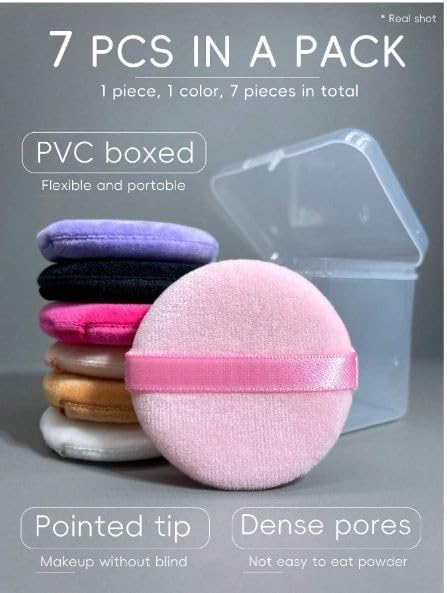 6 Pcs Premium Makeup Sponge Set - Round Blending Sponge Puff for Foundation, Powder & Contouring | Soft Beauty Facial Sponge with Storage Box | Ideal for Daily Makeup & Professional Use