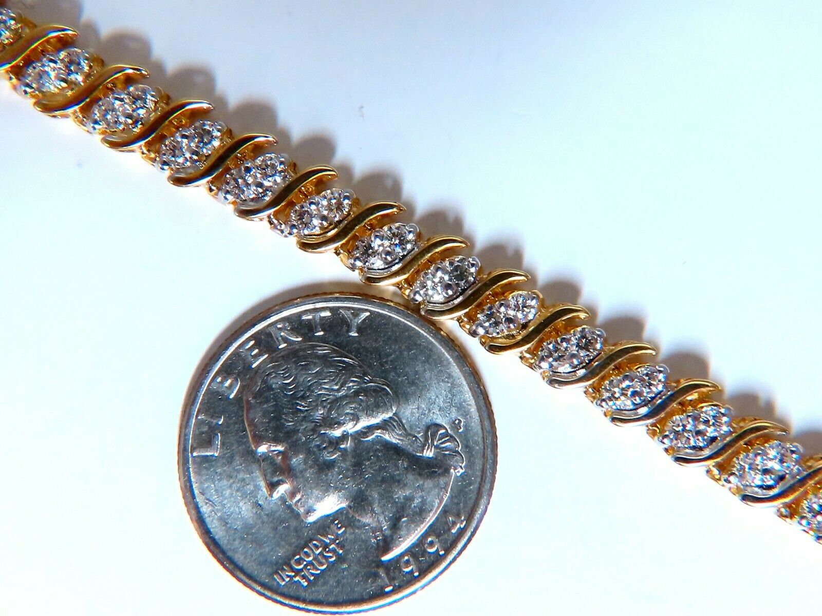3.00 Carat Natural Diamond S-Link Tennis Bracelet in 14K Gold - Perfect for Weddings, Anniversaries & Special Occasions
