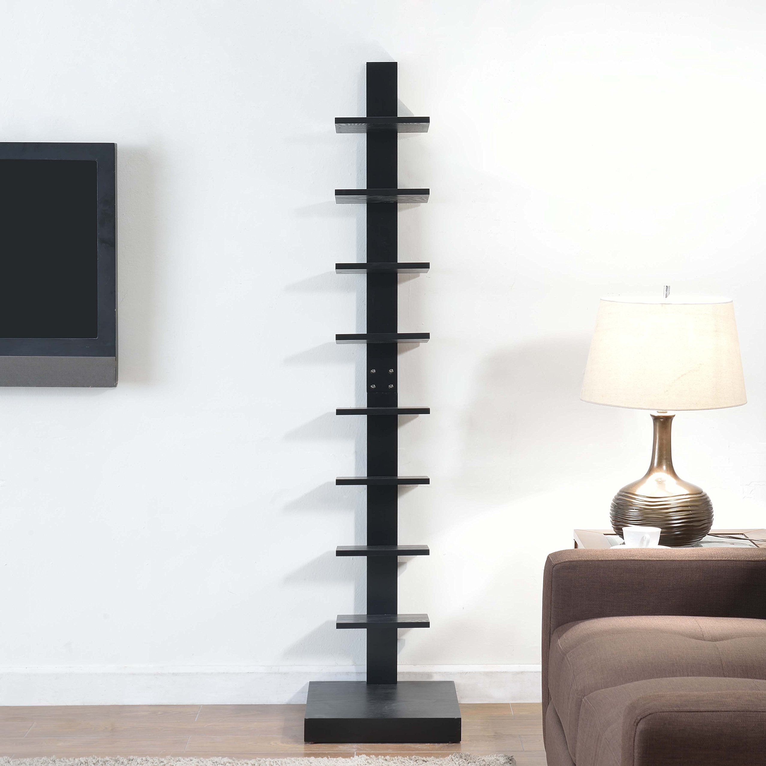 Proman Products Spine Book Shelf - Wooden Book Organizer for Home & Office - Perfect for Books, Magazines, and Decorative Display