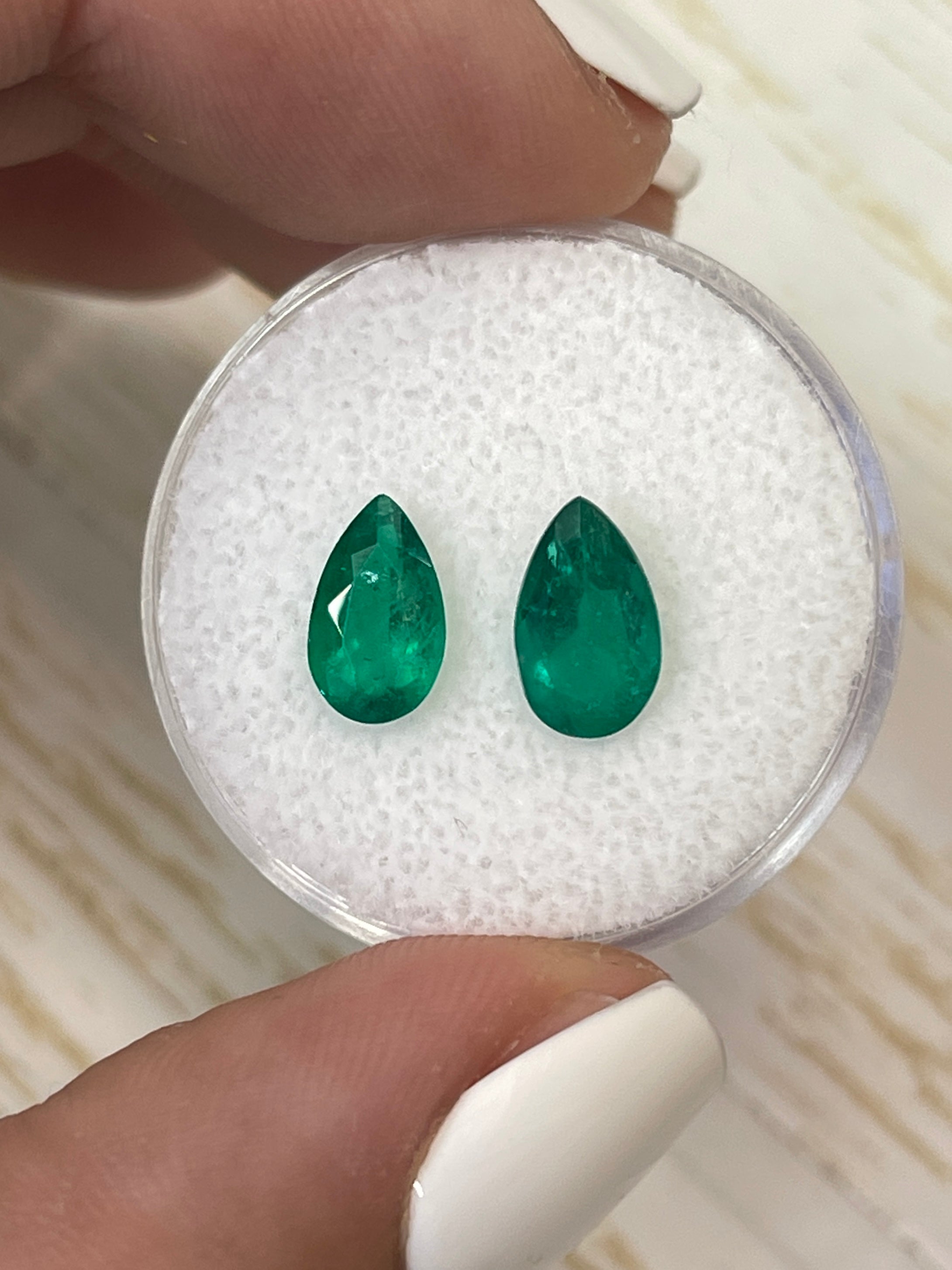2.04tcw 9x5.5mm Muzo Green Colombian Loose Emeralds Pear Cut Gemstones - Perfect for Jewelry Making, Engagement Rings & Luxury Gifts