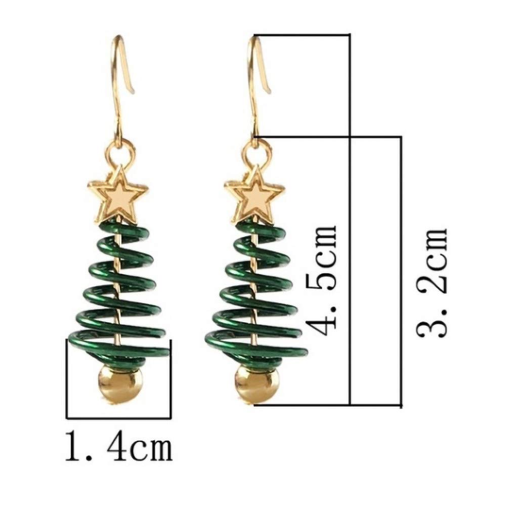 Stylish Gold and Silver Hoop Earrings for Women - Trendy Christmas Dangle Drop Earrings with Green Charm Ball | Perfect for Holiday Parties, Gift Giving & Everyday Wear (One Size)