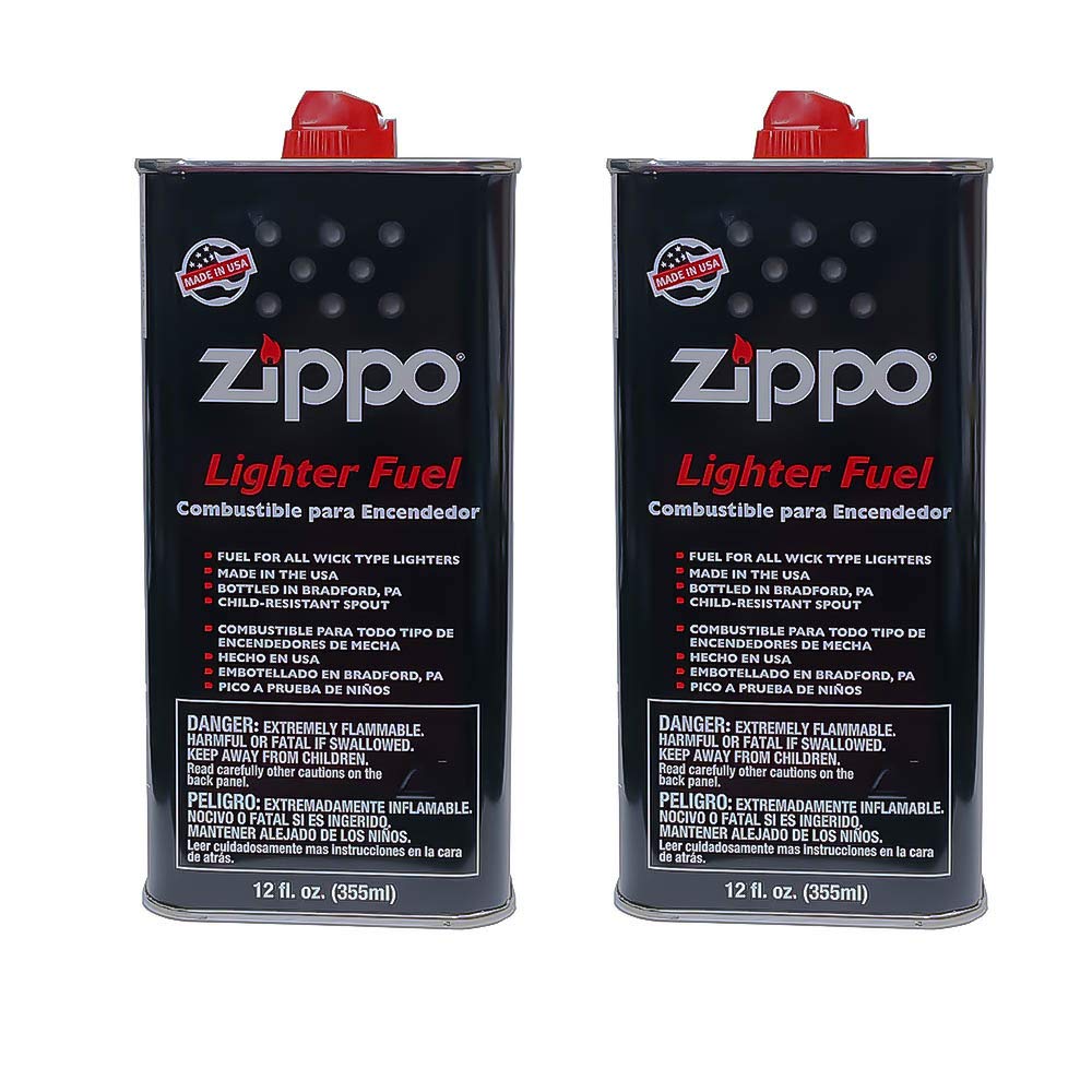 Zippo Lighter Fluid 12 oz (2 Pack) - Premium Refill Fuel for Zippo Lighters, Torches & Outdoor Camping Gear