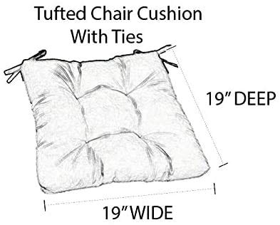 RSH DECOR: 2-Pack Outdoor Tufted Seat Cushions 19x19 Inch - All-Weather Spun Fabric Square Patio Furniture Cushions in Dailey Pewter Plaid - Perfect for Garden, Deck, Poolside & Outdoor Lounge Chairs