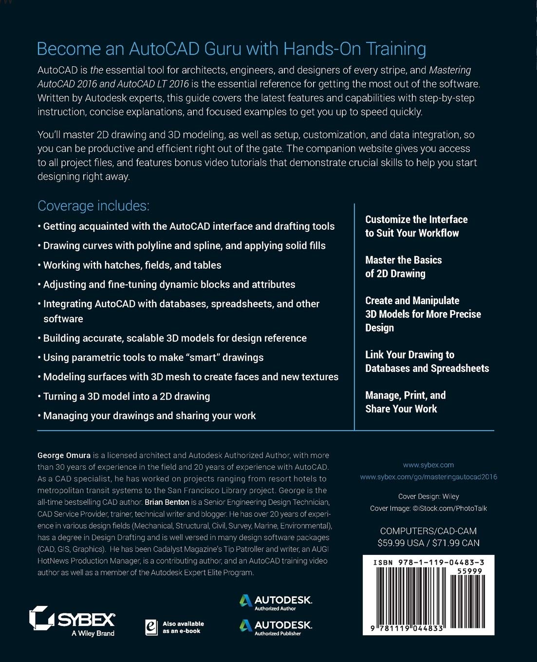 Mastering AutoCAD 2016 & AutoCAD LT 2016: Official Autodesk Guide for Architects, Engineers & Designers - Perfect for 2D/3D Drafting & CAD Projects