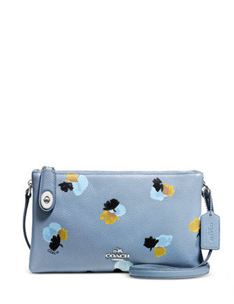 Coach Crosby Floral Print Pebble Leather Crossbody Bag - Stylish & Lightweight Shoulder Purse for Women, Perfect for Daily Use, Travel, and Casual Outings