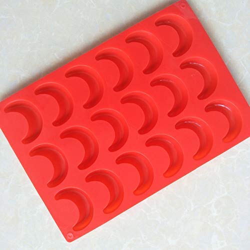 2 Pack Silicone Crescent Moon Ice Cube Tray - Chocolate Candy Mold, Gummy Jelly, Resin Cake, Mini Soap Wax Crayon Mold for DIY Jewelry Making & Cake Decorating - Perfect for Cocktails, Baking & Craft Projects