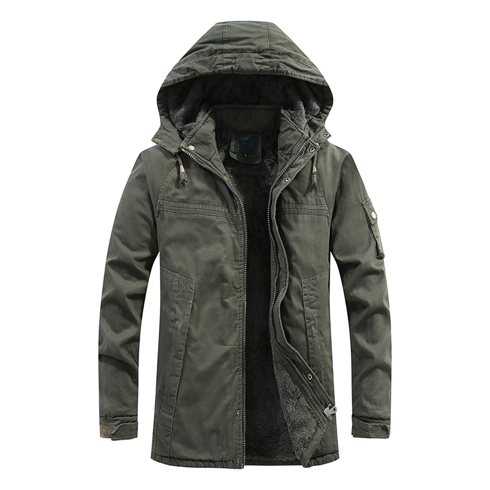 Men's Windproof Softshell Winter Coat - Warm Long Sleeve Jacket for Outdoor Activities, Hiking & Cold Weather Protection