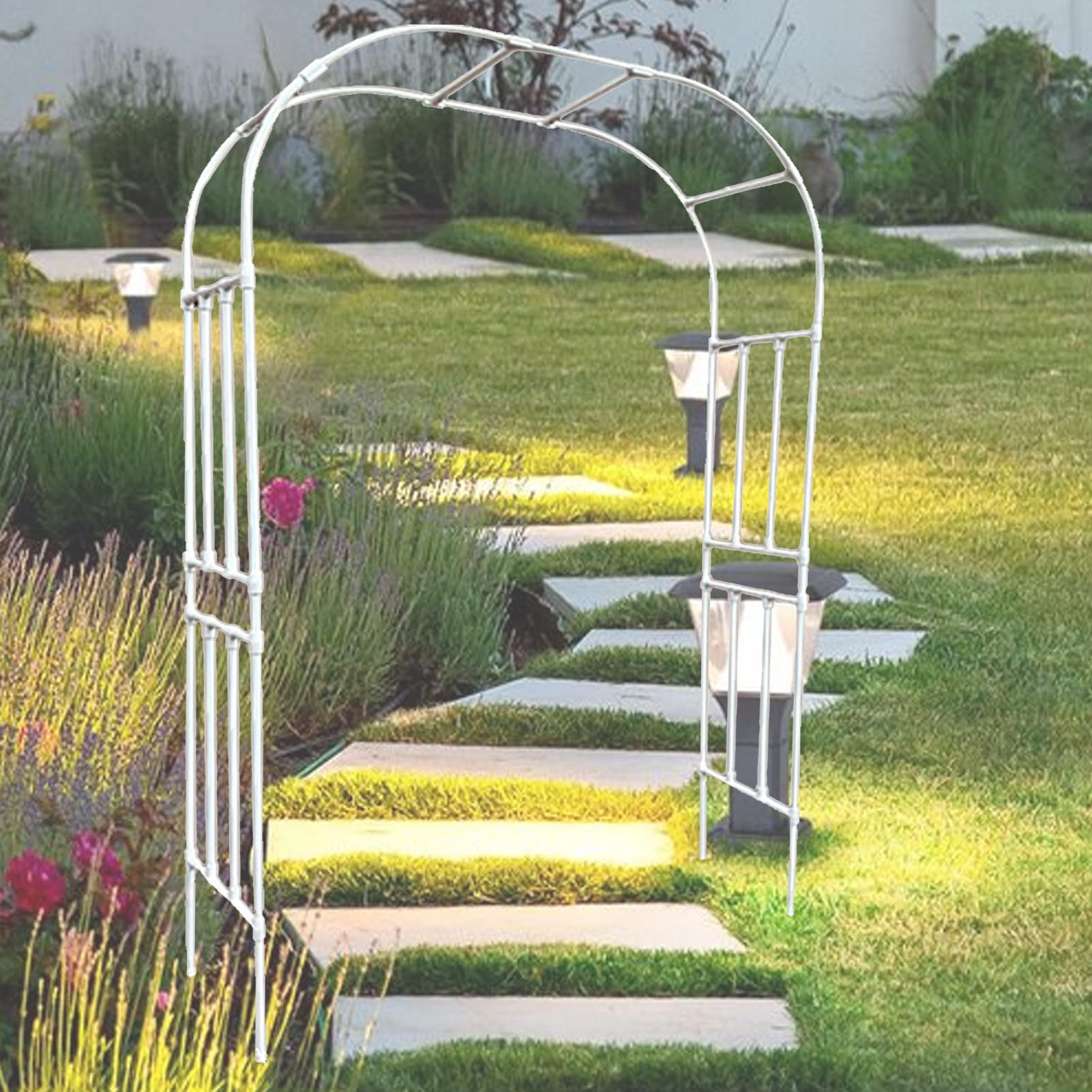 Sturdy Metal Garden Arch - Outdoor Rose Arbor & Pergola for Climbing Plants, Vines, Flowers & Vegetables | Weather-Resistant & Easy Assembly | Perfect for Wedding Decor, Backyard Landscaping & Vine Support