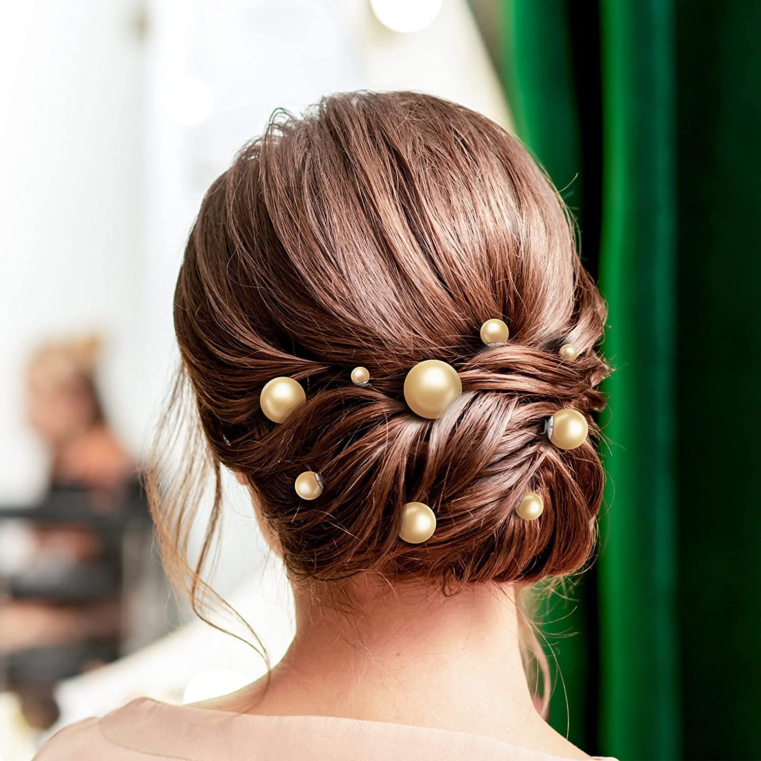 Glamifirsto Pearl Hair Pins - Elegant Wedding Bridal Flower Hair Clips for Brides & Bridesmaids, Women's Hair Styling Accessories for Girls (Perfect for Weddings, Prom, Parties & Special Occasions)