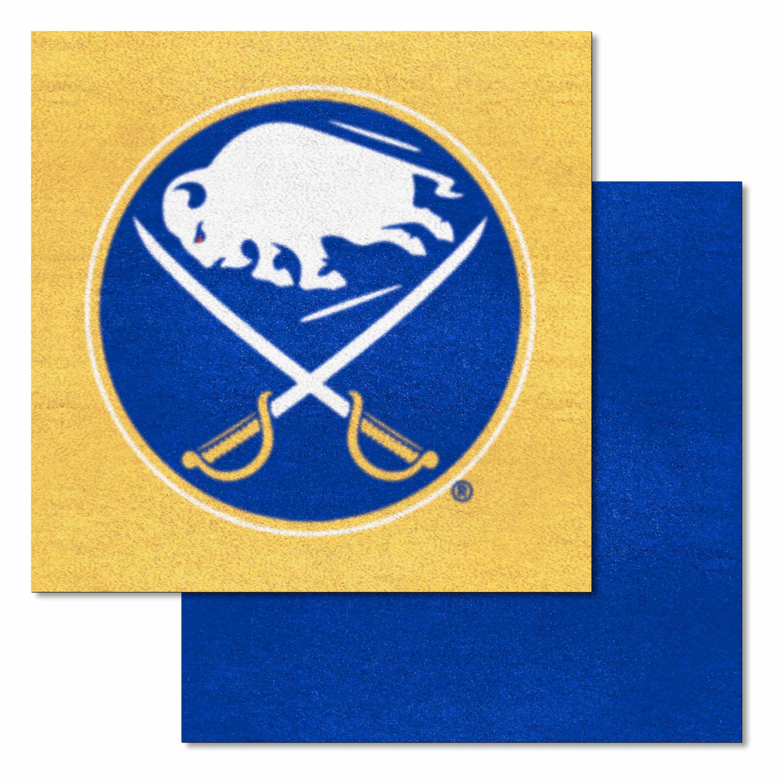 FANMATS Buffalo Sabres Team Carpet Tiles - 45 Sq Ft NHL Hockey Fan Room Decor for Game Room, Man Cave, or Sports Themed Bedroom