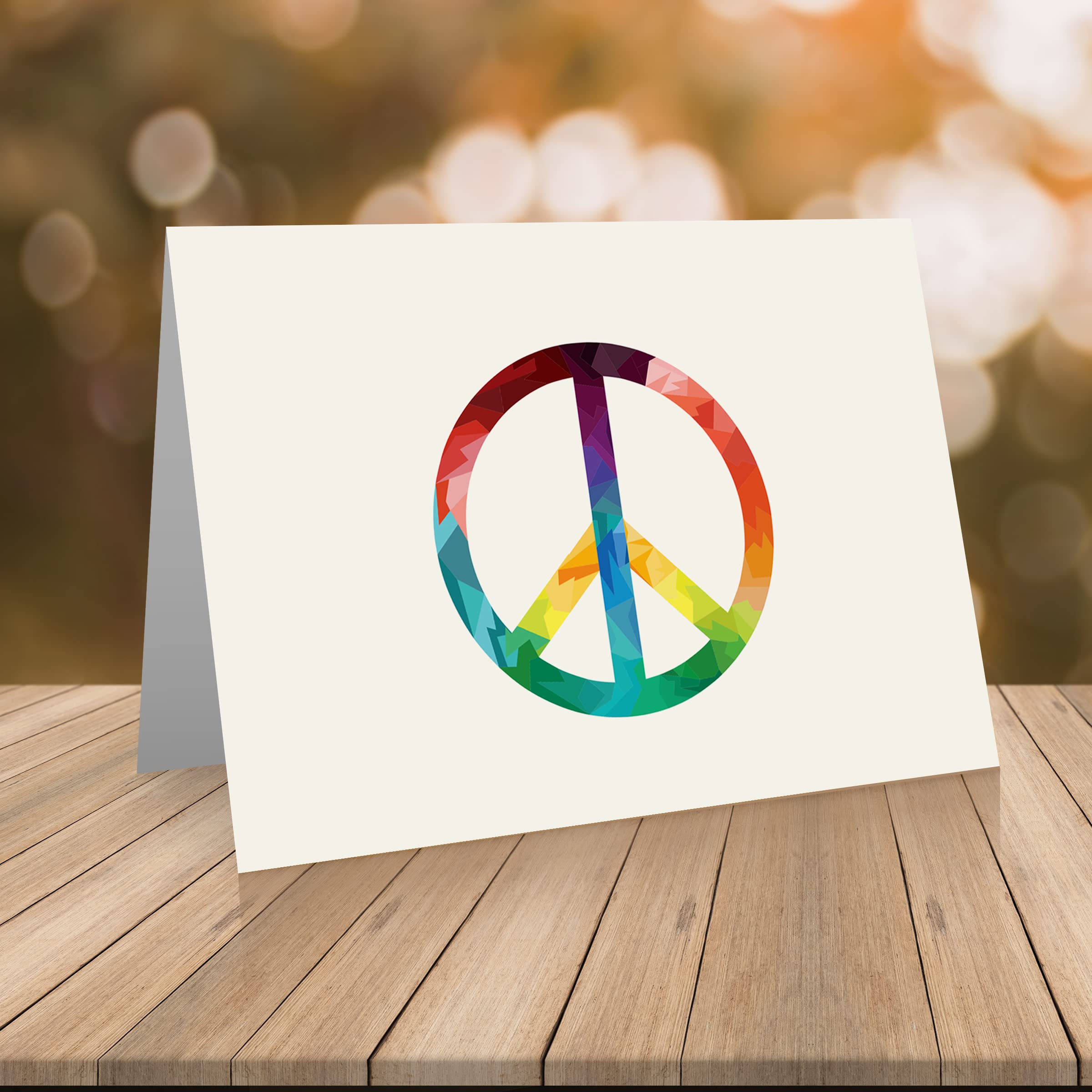 Peace Sign Thank You Cards Set - 24 Greeting Cards with Envelopes for Birthday, Wedding, Graduation & Appreciation Notes - Hippie Theme Stationery for Friends & Family