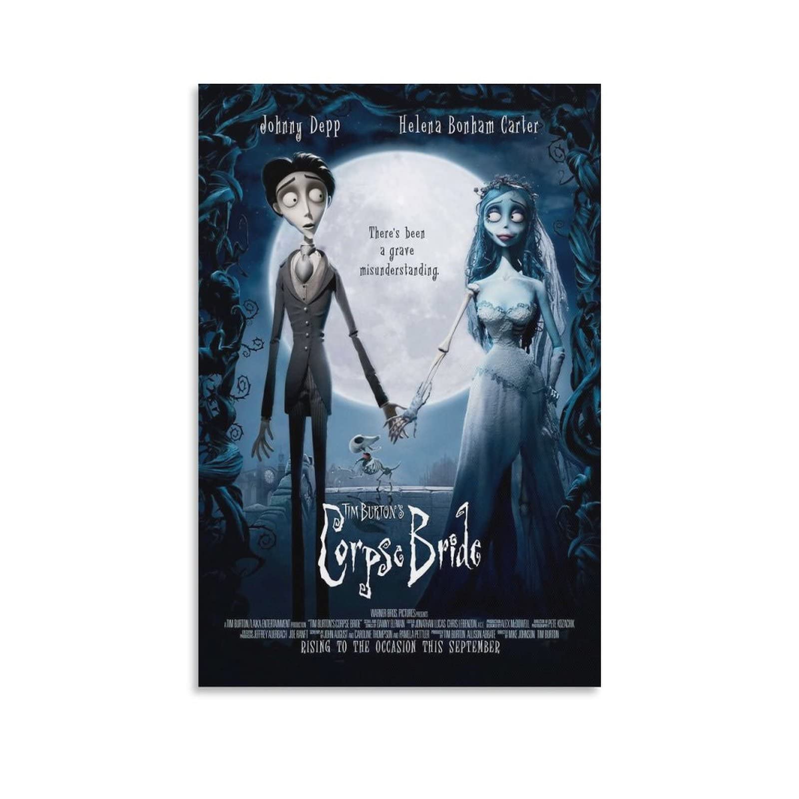 Tim Burton's Corpse Bride Classic Fantasy Movie Poster - Gothic Animation Wall Art Canvas Print (20x30 inches/50x75cm) for Living Room, Bedroom & Home Theater Decor