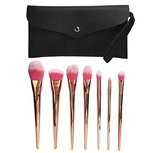 Professional Makeup Brush Set - 7 Piece Soft Synthetic Fiber Brushes for Blush, Powder, Concealer & Eyeshadow | Cruelty-Free Cosmetic Tools with Travel Pouch | Perfect for Everyday Makeup & Professional Makeup Artists