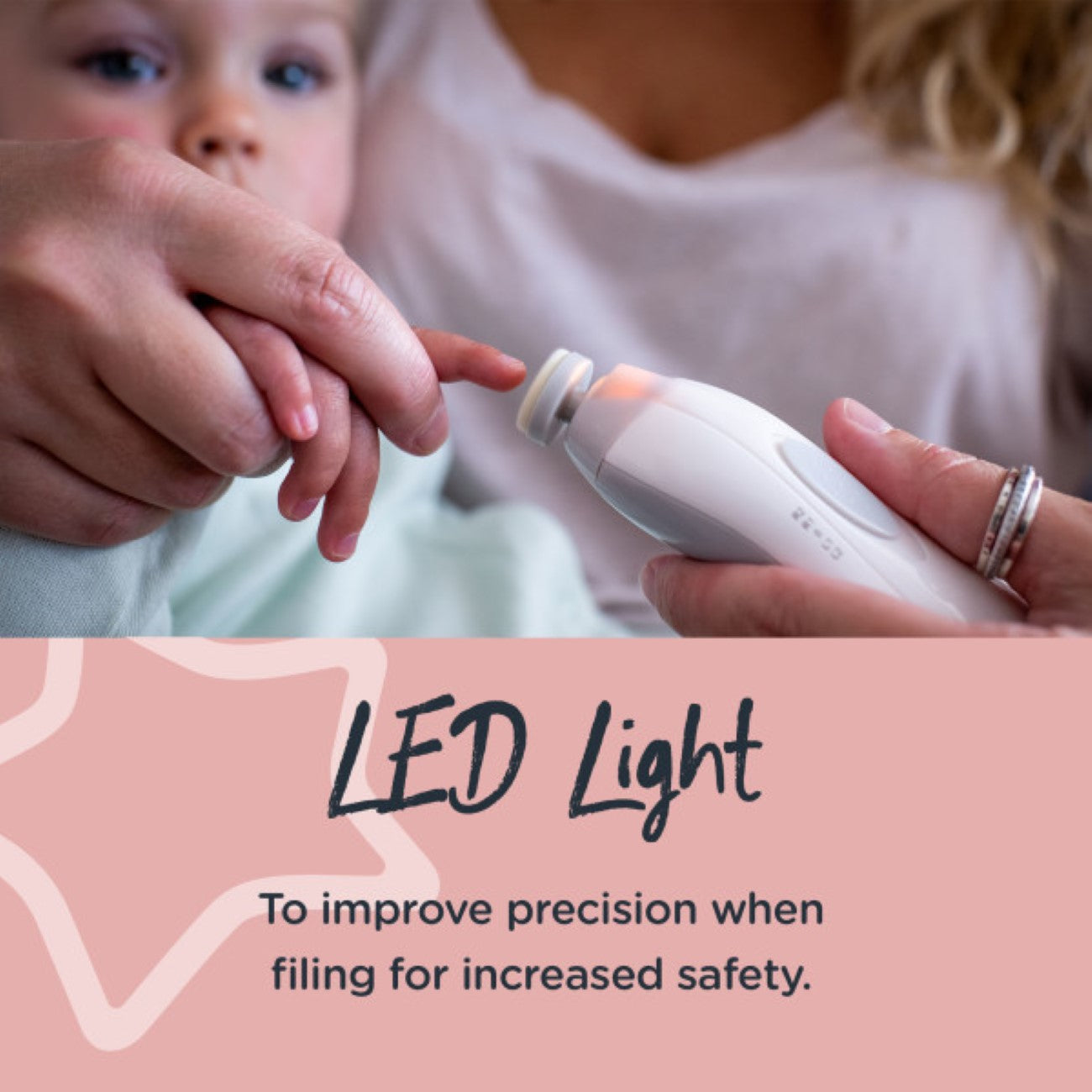 Safe & Easy Baby Nail Clipper Set - Gentle Electric Nail Trimmer for Newborns & Toddlers with LED Light - Perfect for At-Home Baby Care & Travel Essentials