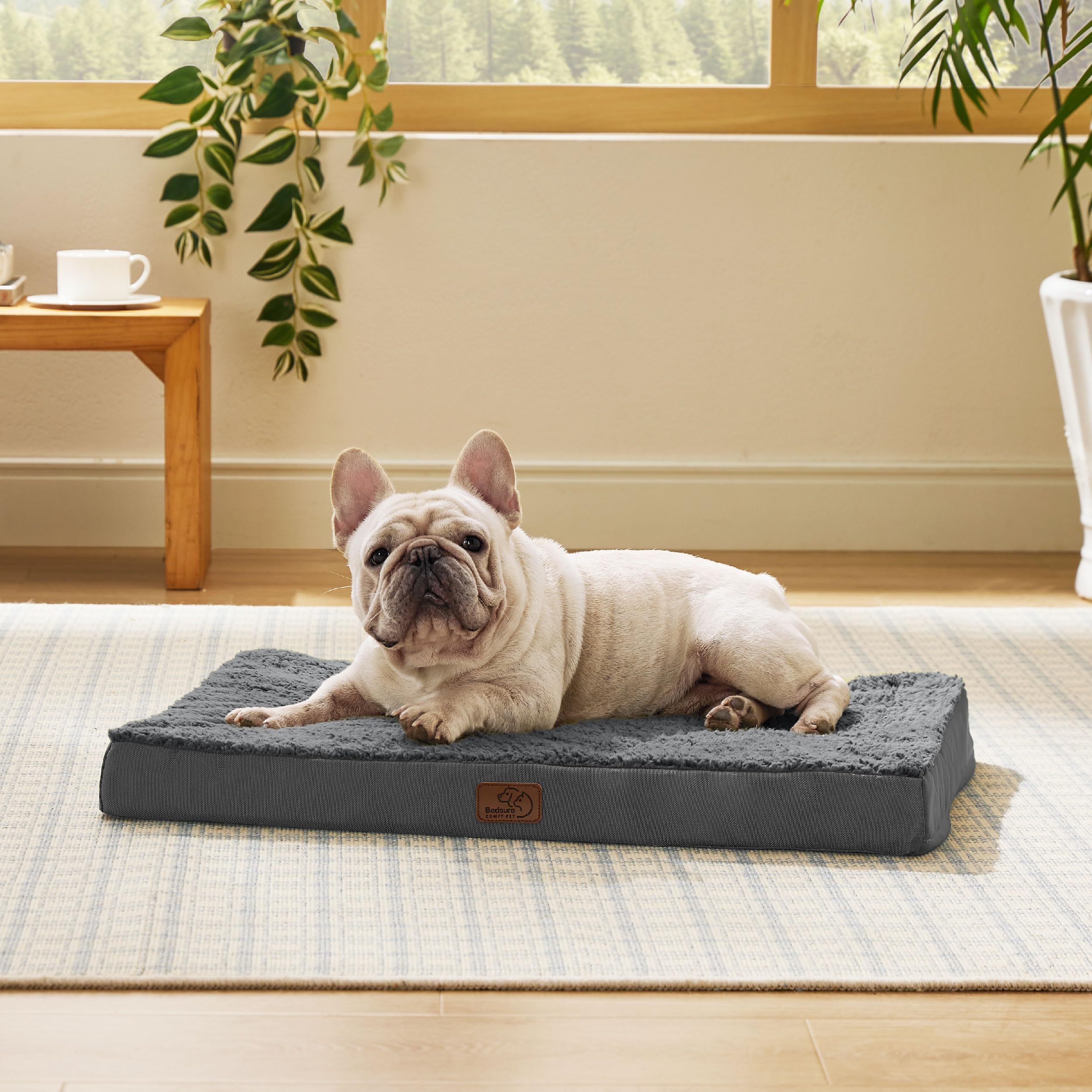 Bedsure Orthopedic Dog Bed for Medium Dogs - Waterproof Puppy Bed with Removable Washable Cover & Egg Crate Foam, Comfortable Pet Mat for Dogs Up to 35 lbs - Perfect for Crates, Kennels & Home Use