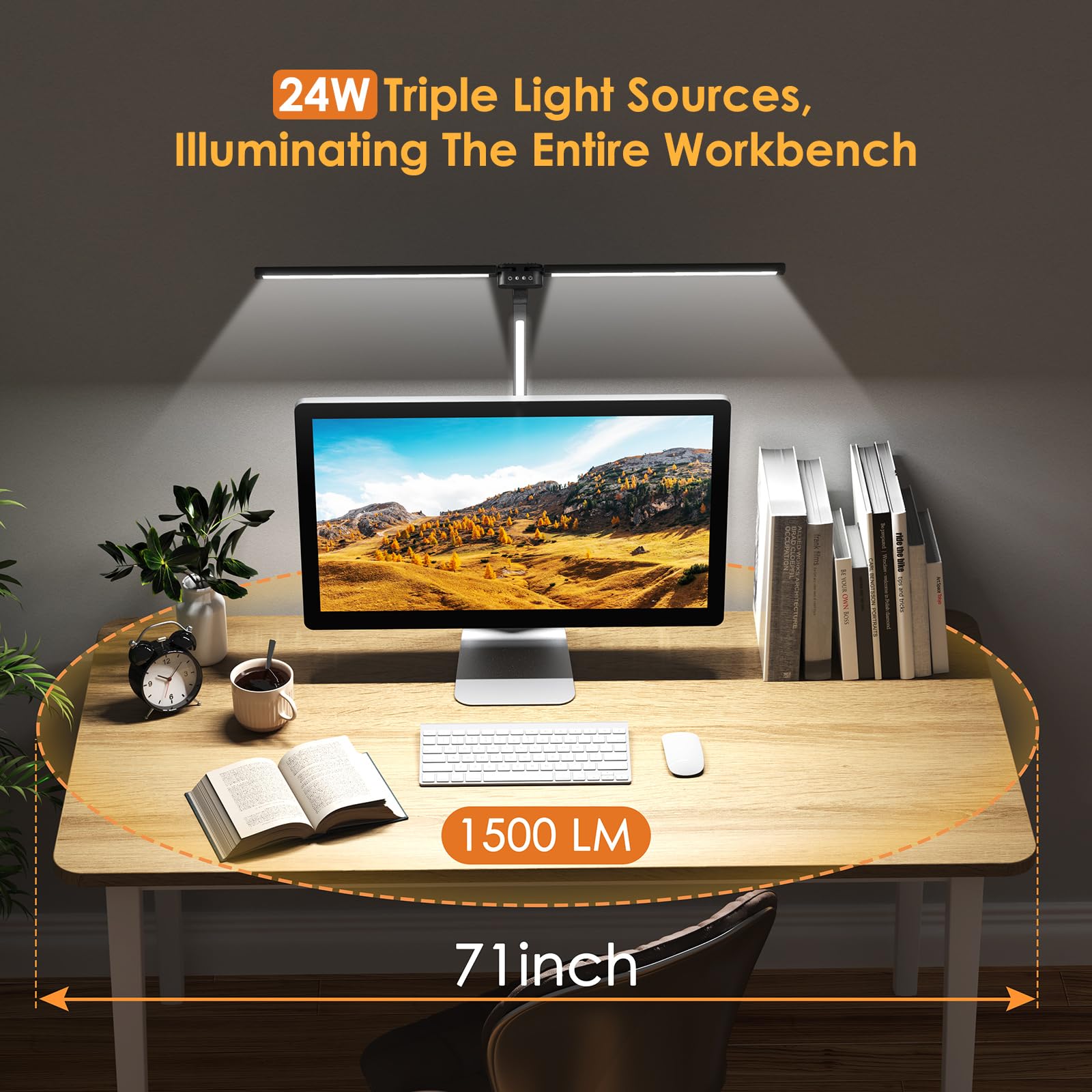 LED Desk Lamp with Remote Control - Flexible Clamp Light, 25 Eye-Caring Modes, Adjustable Brightness for Home Office, Study & Reading | Dimmable Table Lamp with Solid Base for Work, Gaming & Nightstand Use