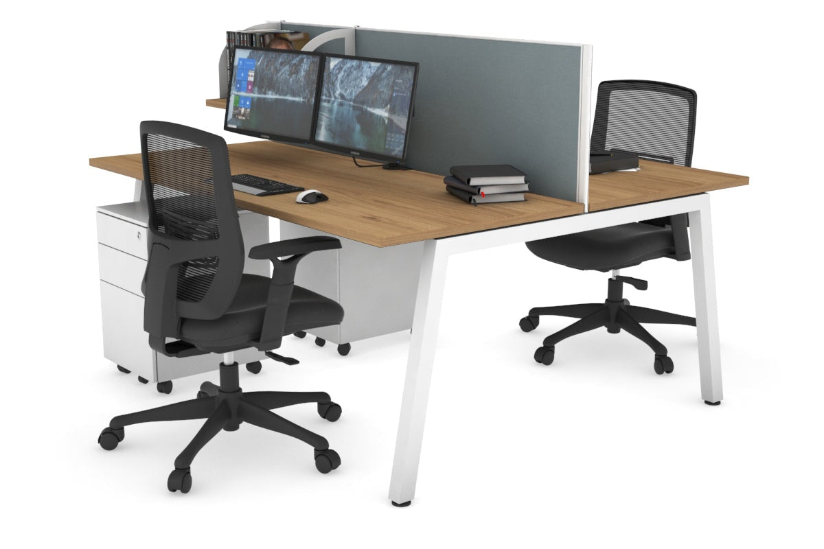 Quadro 2 Person Office Workstation Desk [1400L x 700W] - Perfect for Shared Workspaces & Collaborative Office Environments
