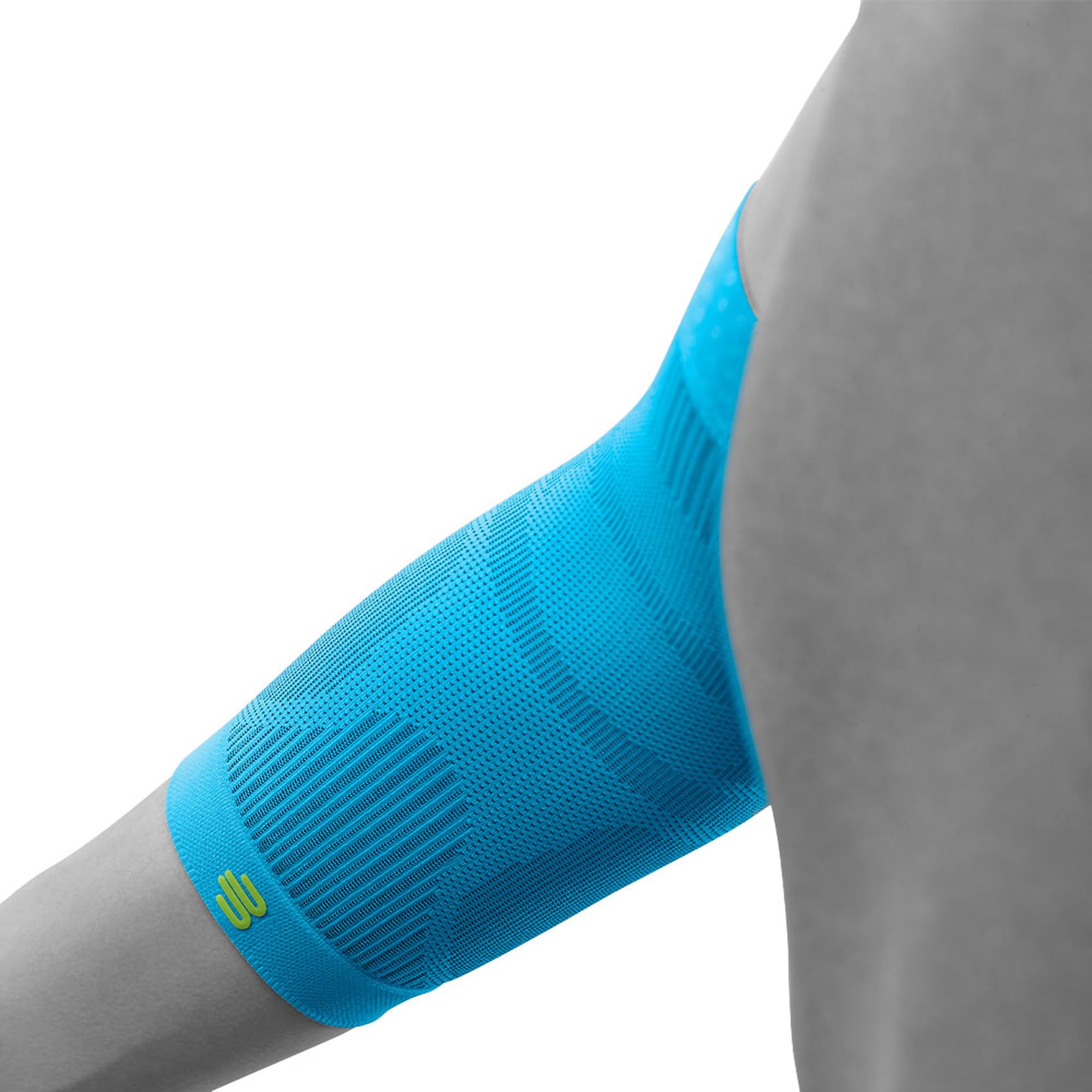 Bauerfeind Sports Compression Elbow Sleeve - Unisex Support for Tennis, Golf, Weightlifting & Impact Sports - Left/Right Arm Fit - Medium Size Rivera Blue - Ideal for Recovery & Joint Pain Relief