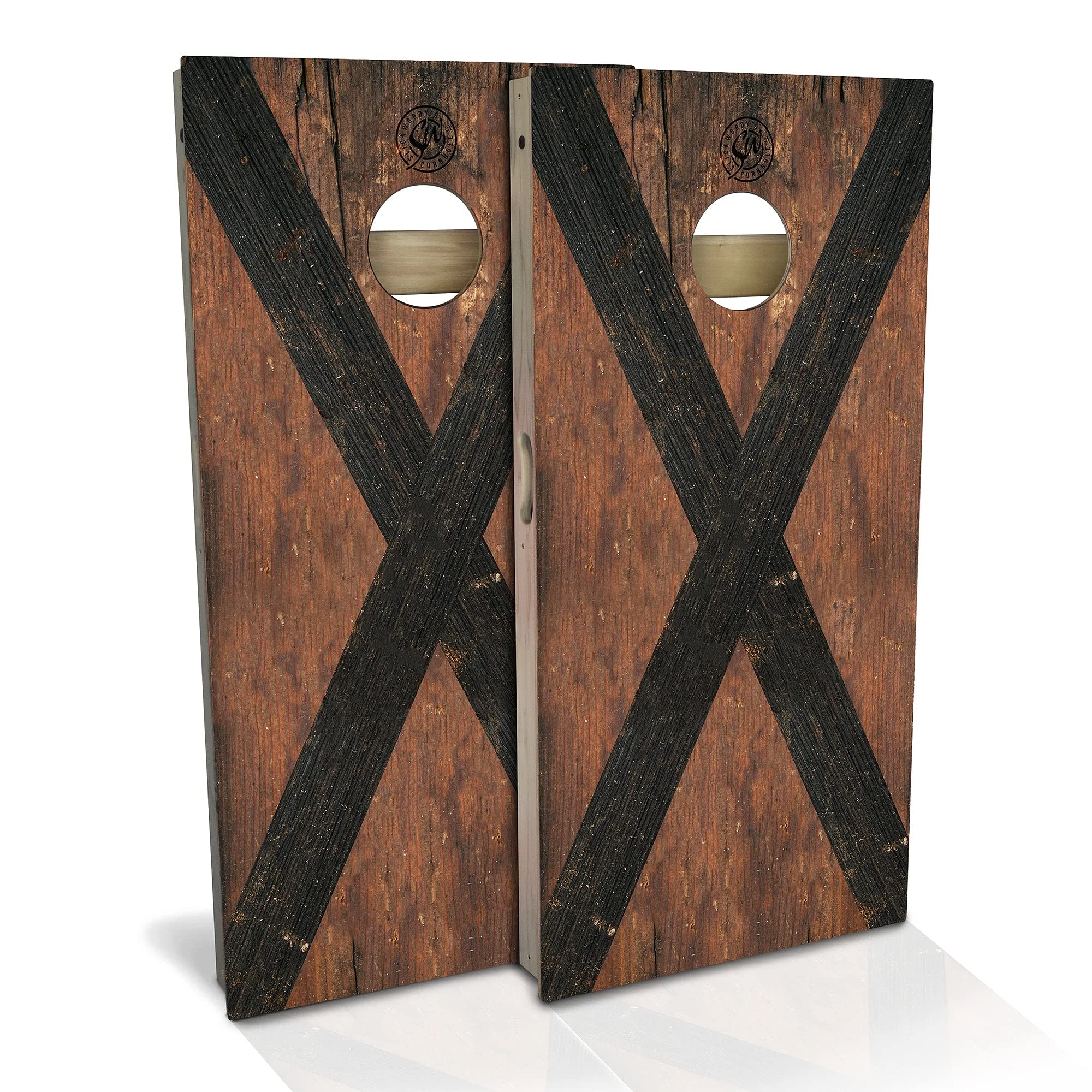 Skip's Garage Alabama Flag Rustic Cornhole Board Set - Custom Size & Accessories - 2 Boards, 8 Bags - Perfect for Tailgating, Backyard BBQs & Outdoor Parties