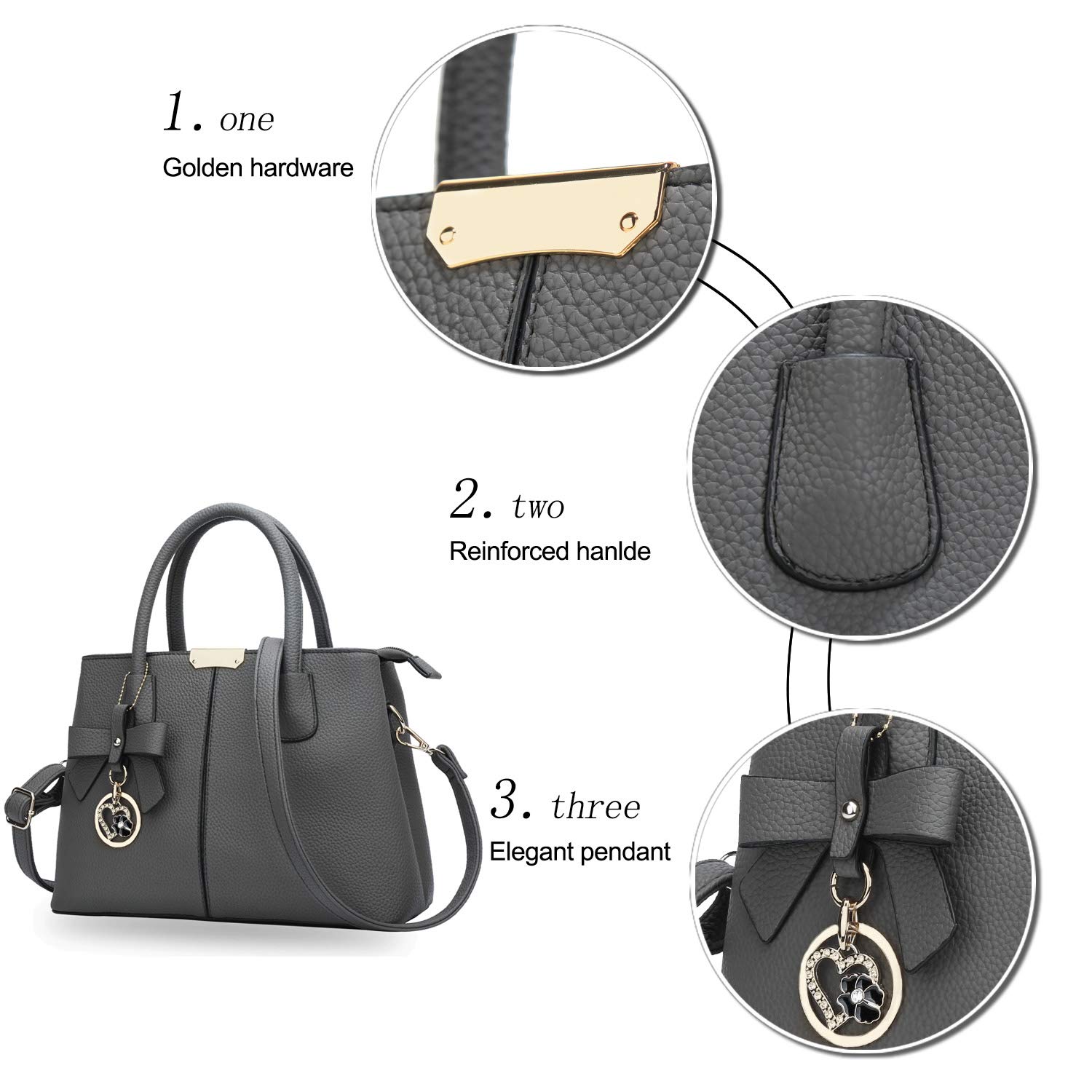 KKXIU Women's Leather Handbags - Top Handle Satchel Shoulder Bag & Crossbody Purse for Ladies | Perfect for Work, Travel, and Everyday Use