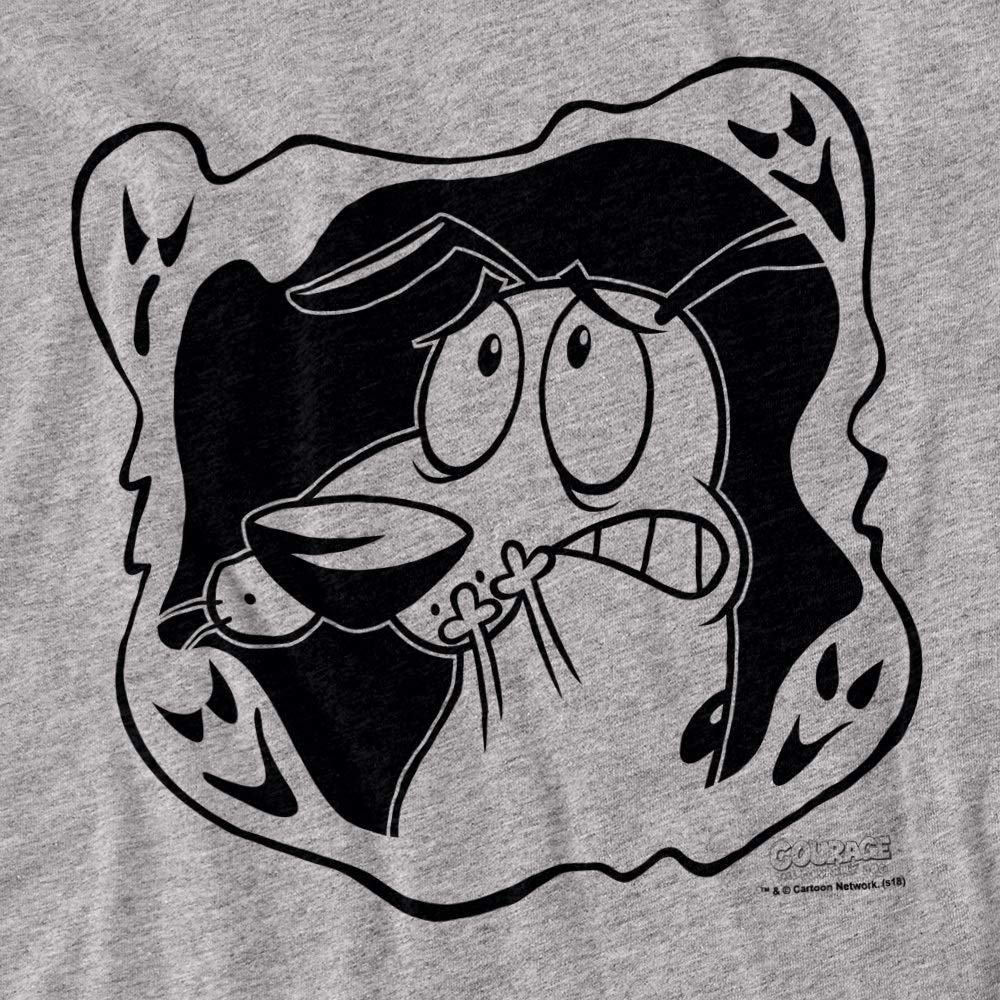 Courage The Cowardly Dog Ghost Frame Women's Graphic T-Shirt | Cartoon Horror Comedy Vintage Tee | Casual Wear & Halloween Costume