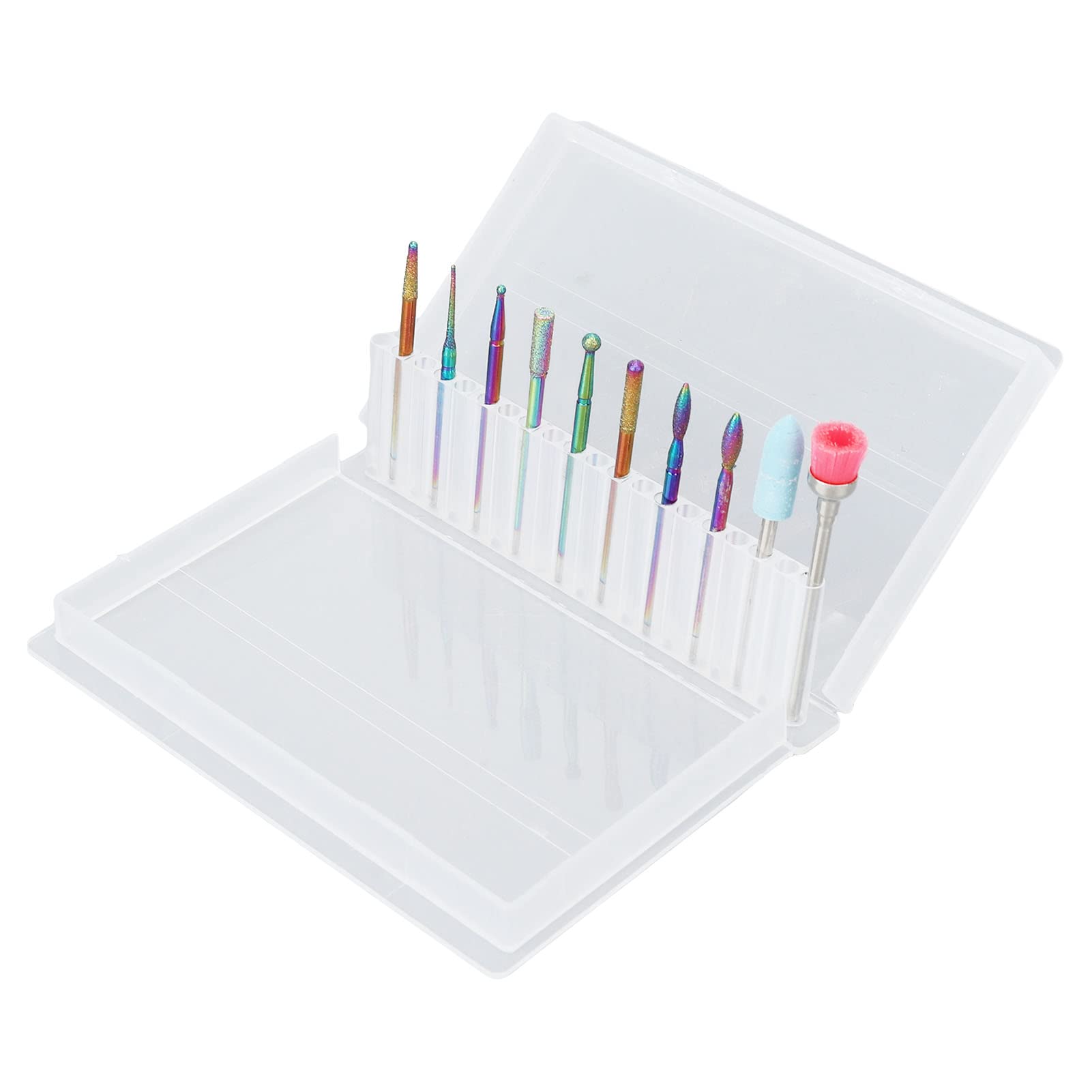 10PCS Nail Drill Bits Set for Manicure & Pedicure - Professional Nail Polishing Heads & Cuticle Cleaner Tools for Nail Art Salon & Home Use