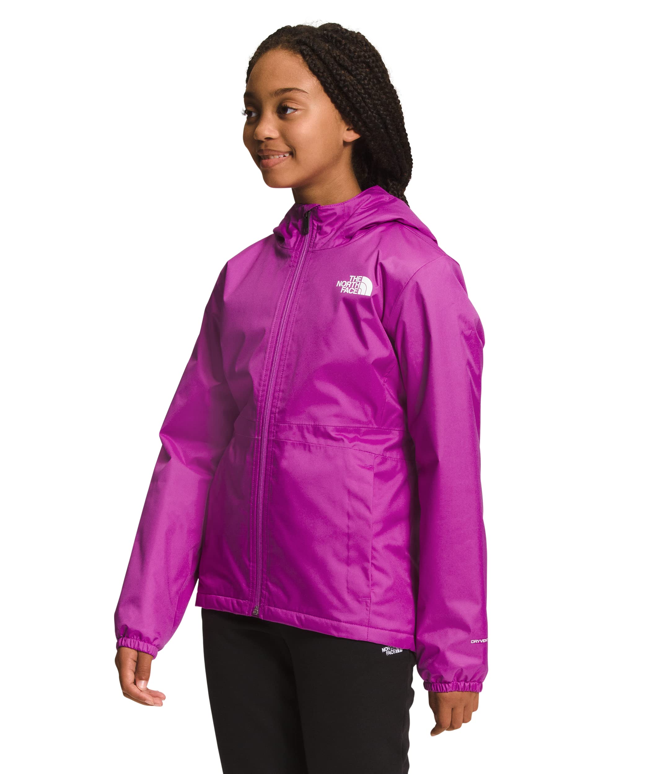 The North Face Girls' Waterproof Warm Storm Rain Jacket for Kids - Lightweight Windproof Outdoor Jacket for Hiking, Camping & School (Toddler/Little Kids/Big Kids)