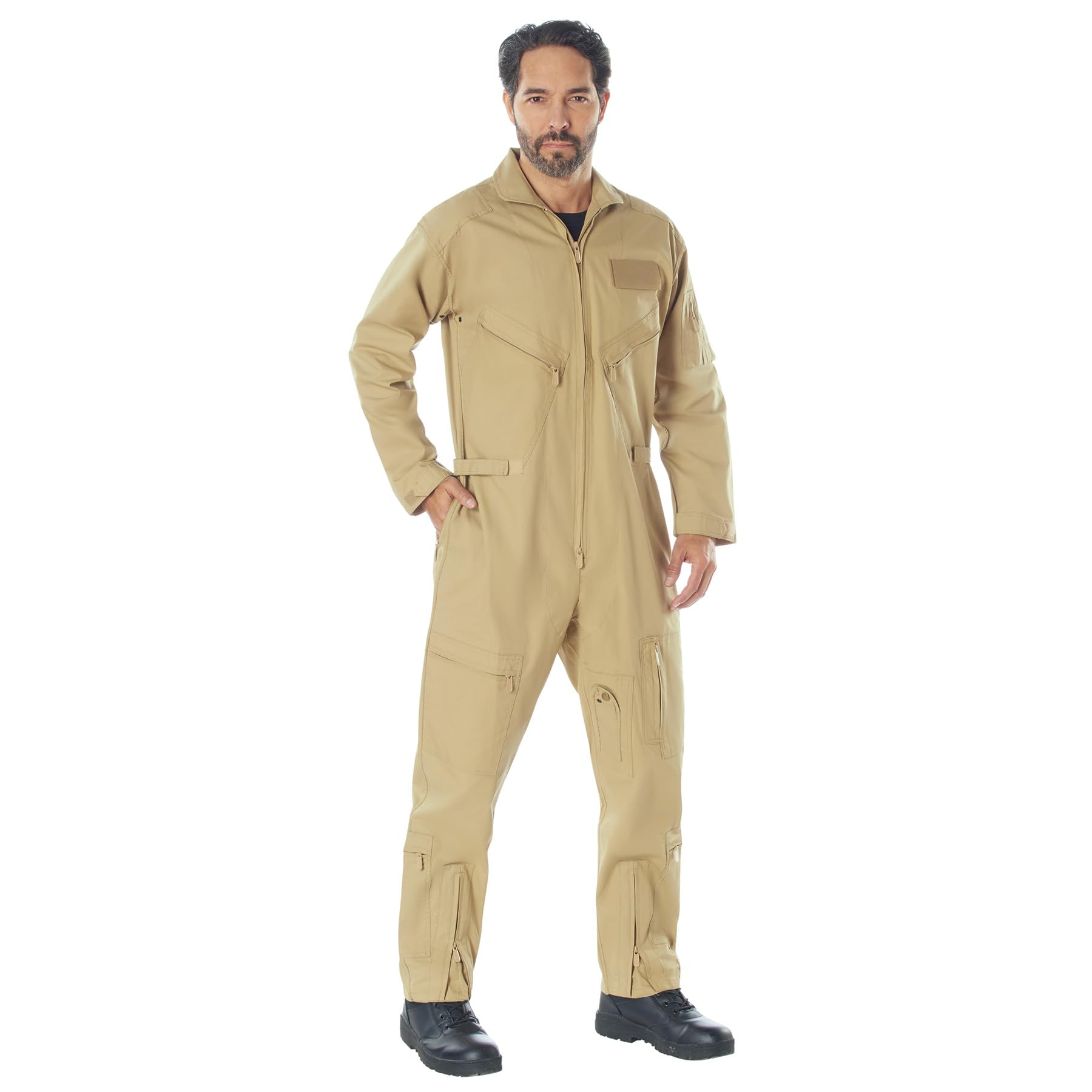 Rothco Men's Flight Suit - Military Pilot Coveralls Jumpsuit for Aviation, Cosplay & Halloween Costume - Durable & Comfortable for Workwear & Role Play