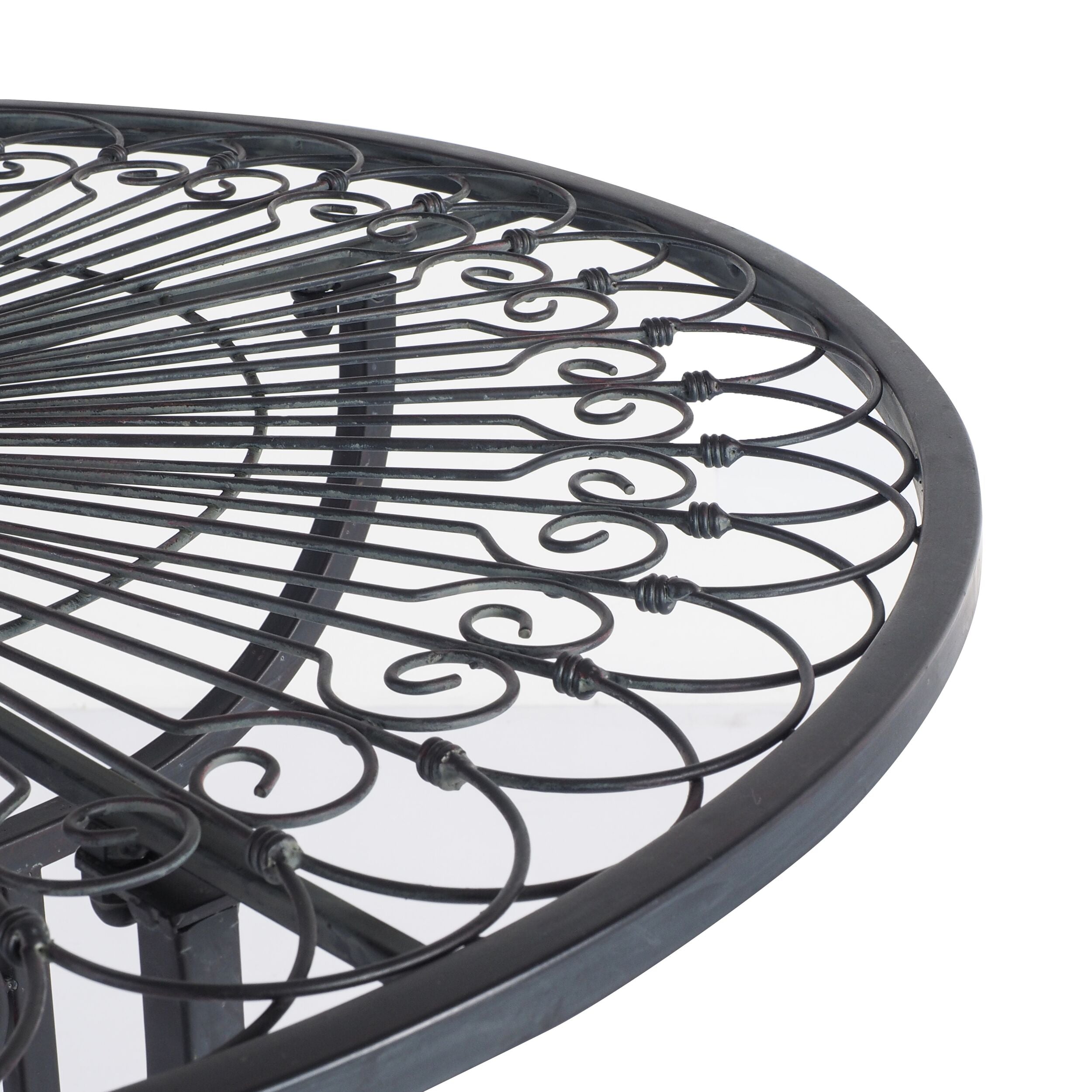 Arles Outdoor Garden Patio Table - Black Metal Dining Table for Backyard, Deck, Poolside - Weather-Resistant & Durable