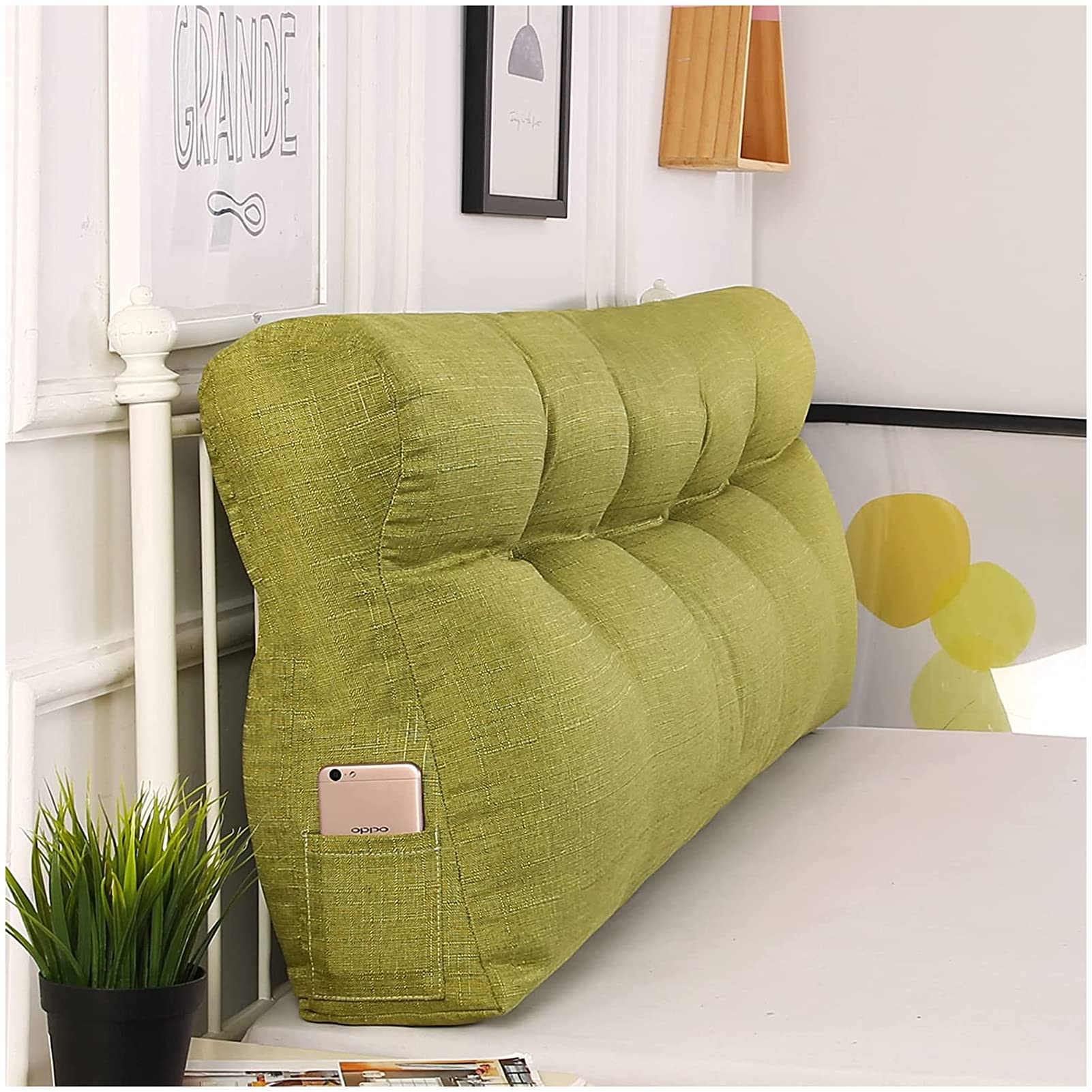 YSDQ Large Triangular Reading Wedge Pillow - Ergonomic Back Support Cushion for Twin, Full, Queen & King Beds - Perfect for Reading, Watching TV, and Relaxing in Bed or on the Floor