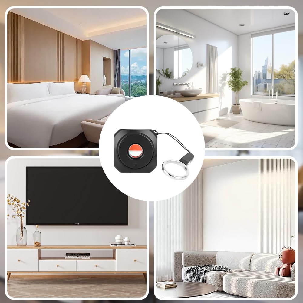RANJIMA Hidden Camera Detector - Mini Spy Camera Finder with Infrared Vision, Long Battery Life, Portable Bug Detector for Hotel, Office, Airbnb & Travel Security | Anti-Surveillance Device for Privacy Protection