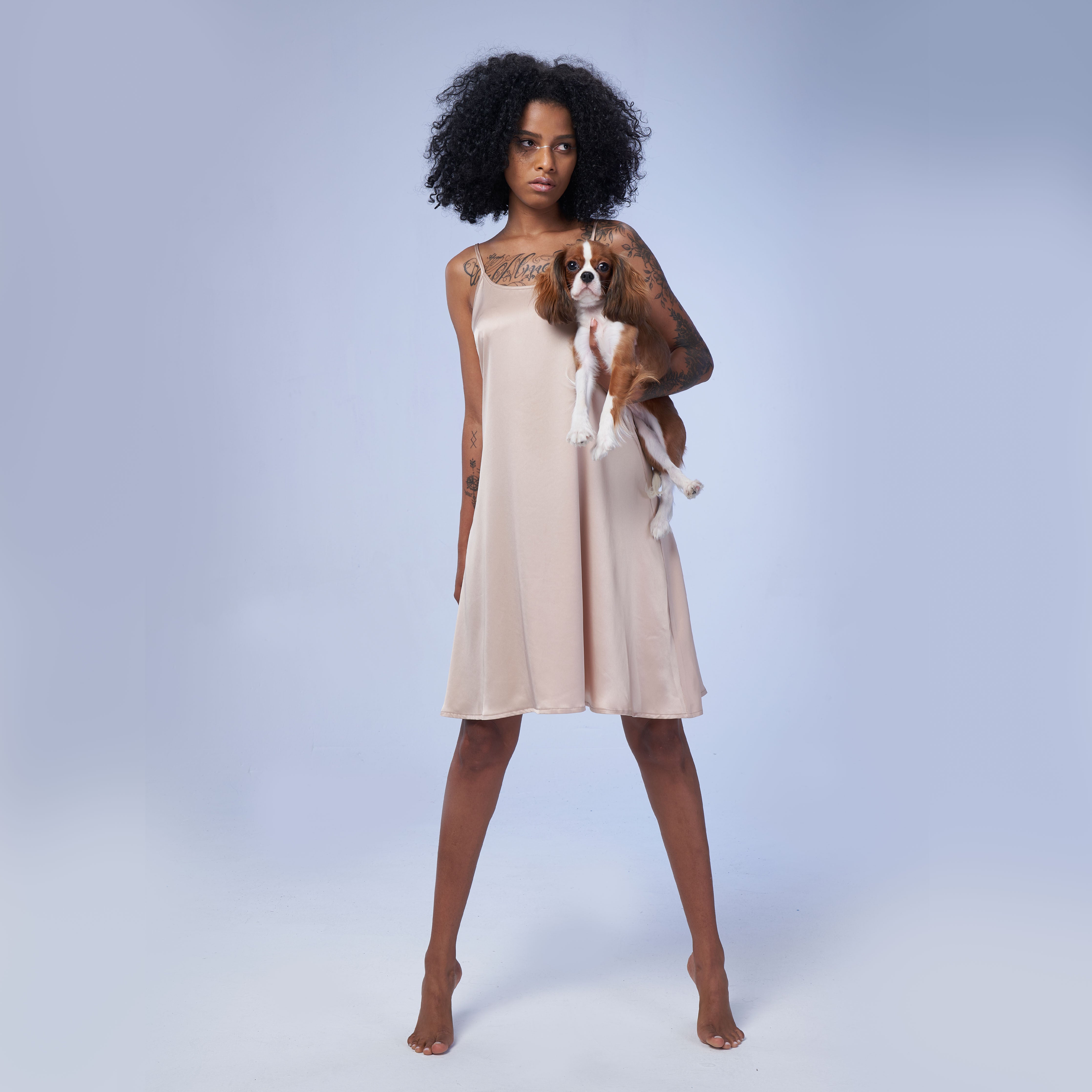 Whispering Beige Slip Dress for Women - Elegant & Comfortable Summer Nightgown, Loungewear & Sleepwear - Final Sale