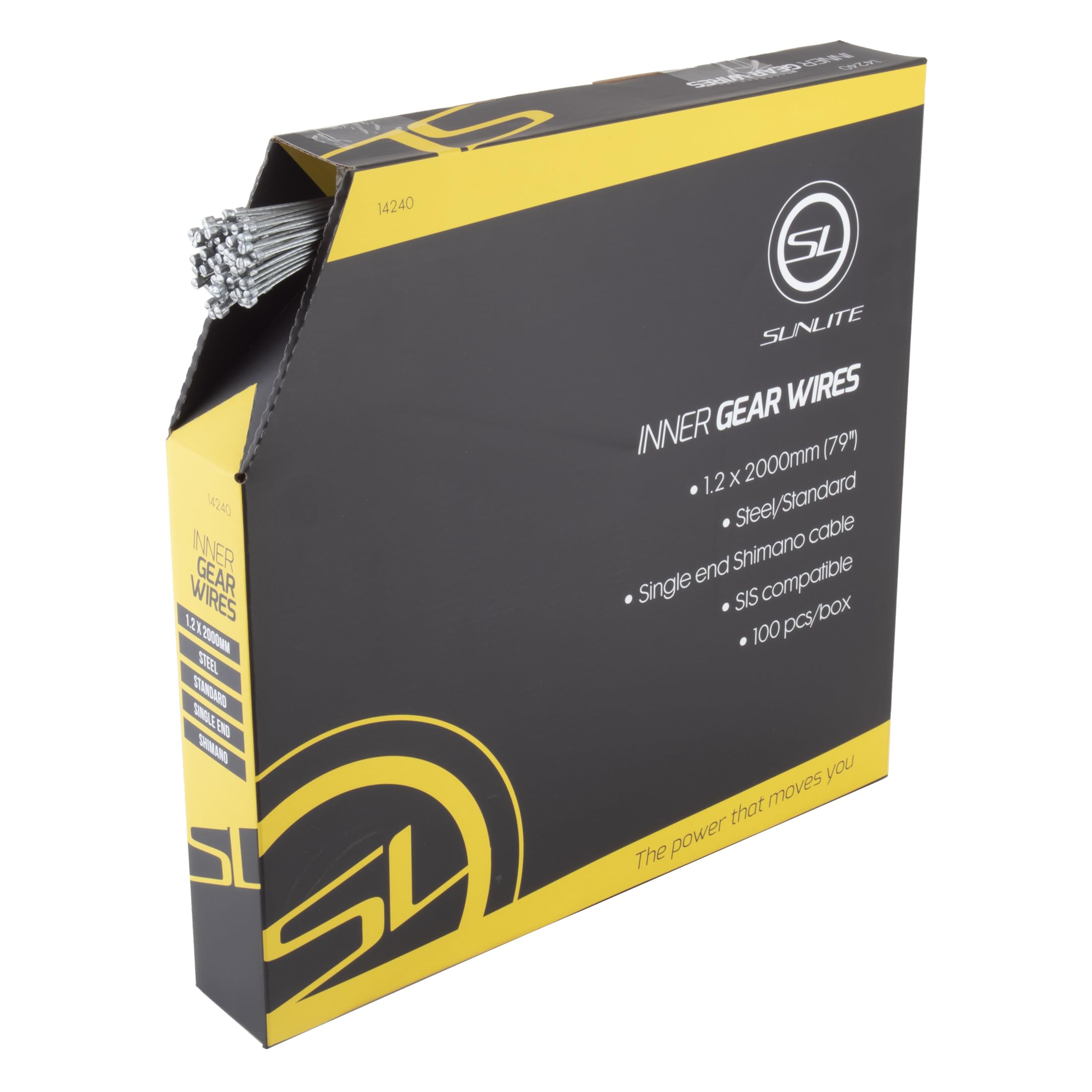 Sunlite Shift Cable - Heavy Duty Bicycle Gear Shifter Cable (Box of 100) - Perfect for Bike Repair, Maintenance & DIY Projects
