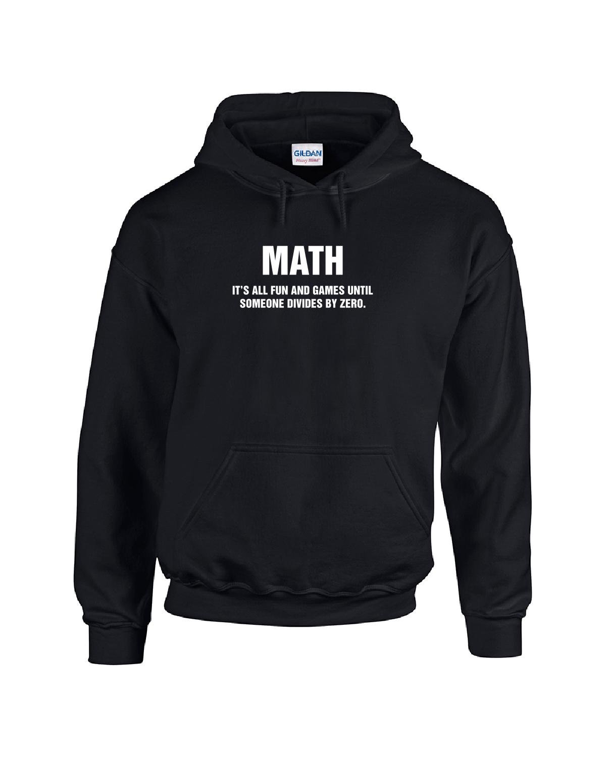 Funny Math Division by Zero Joke Hoodie for Adults - Perfect for Math Teachers, Students & Nerdy Gift Ideas
