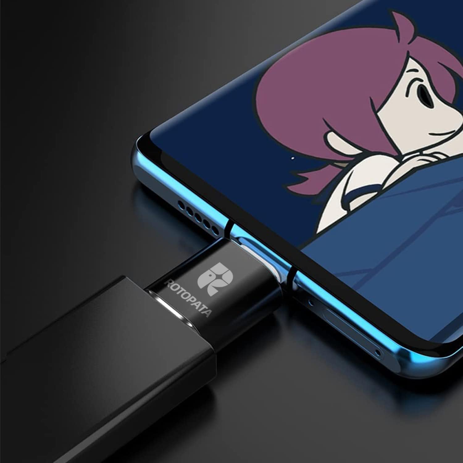 ROTOPATA 2 Pack USB C to USB 3.0 Female Adapter, OTG Type C Converter for MacBook Pro 2019/2020, MacBook Air, Samsung Galaxy, iPhone 15 - Perfect for Data Transfer, Charging & Connecting Peripherals