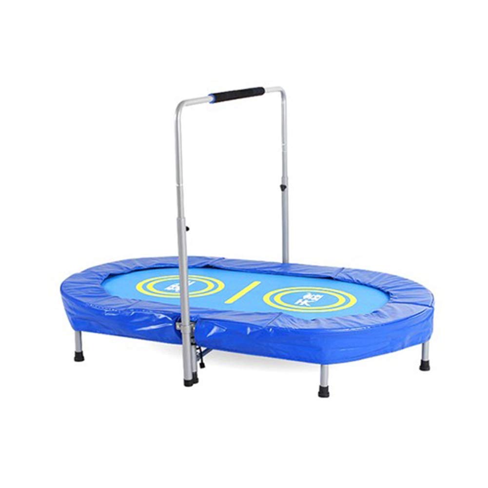 WSN Kids Trampoline - Foldable Mini Trampoline with Safety Handrail & No-Spring Design | Indoor/Outdoor Rebounder for 2 Children | Perfect for Backyard Play, Exercise & Family Fun