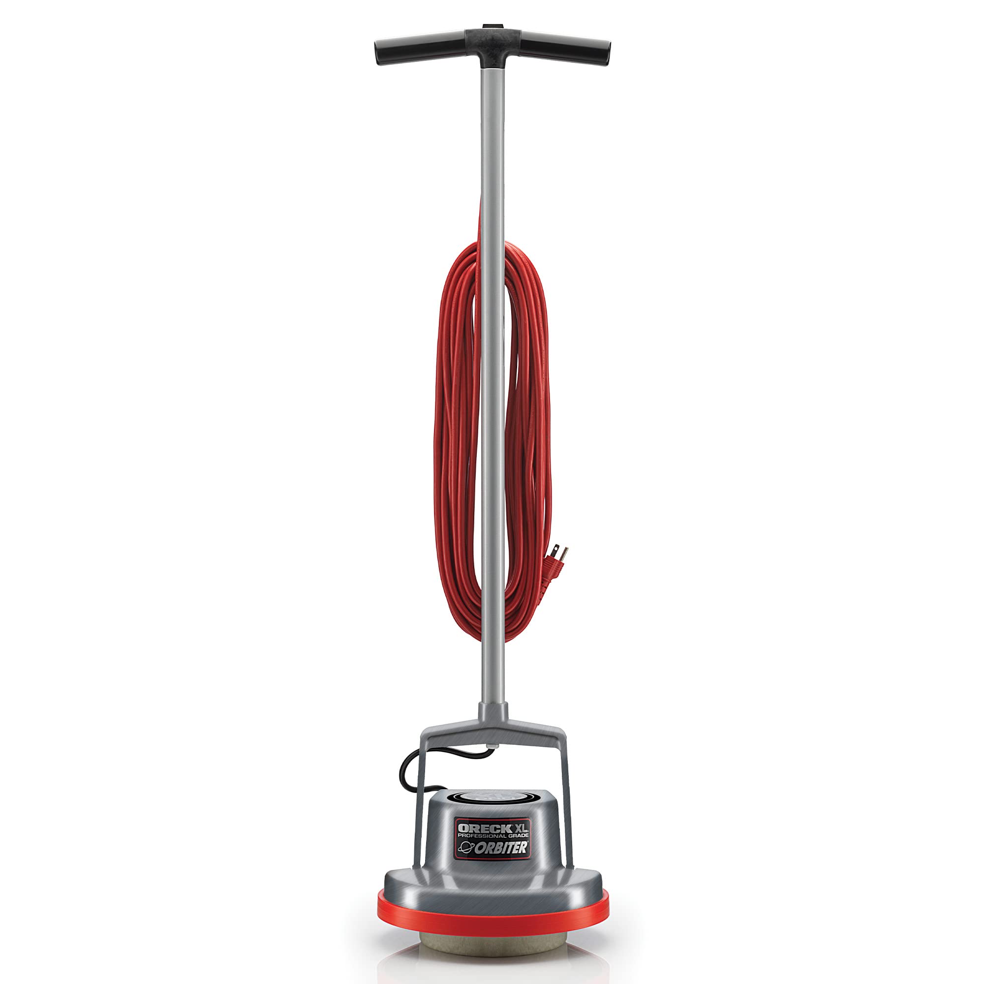 Oreck ORB550MC Commercial Orbiter Hard Floor Cleaner - Multi-Surface Cleaning for Hardwood, Laminate, Tile, Concrete, Marble & Carpet - 50-Foot Cord, Gray/Red - Perfect for Homes, Offices & Commercial Spaces