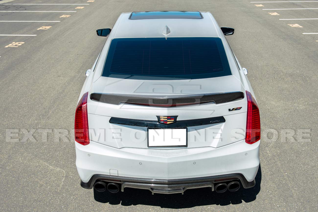 2016-2019 Cadillac CTS-V Carbon Fiber Rear Bumper Trunk Lid Wing Spoiler - Performance Style Upgrade for Street Racing & Car Shows