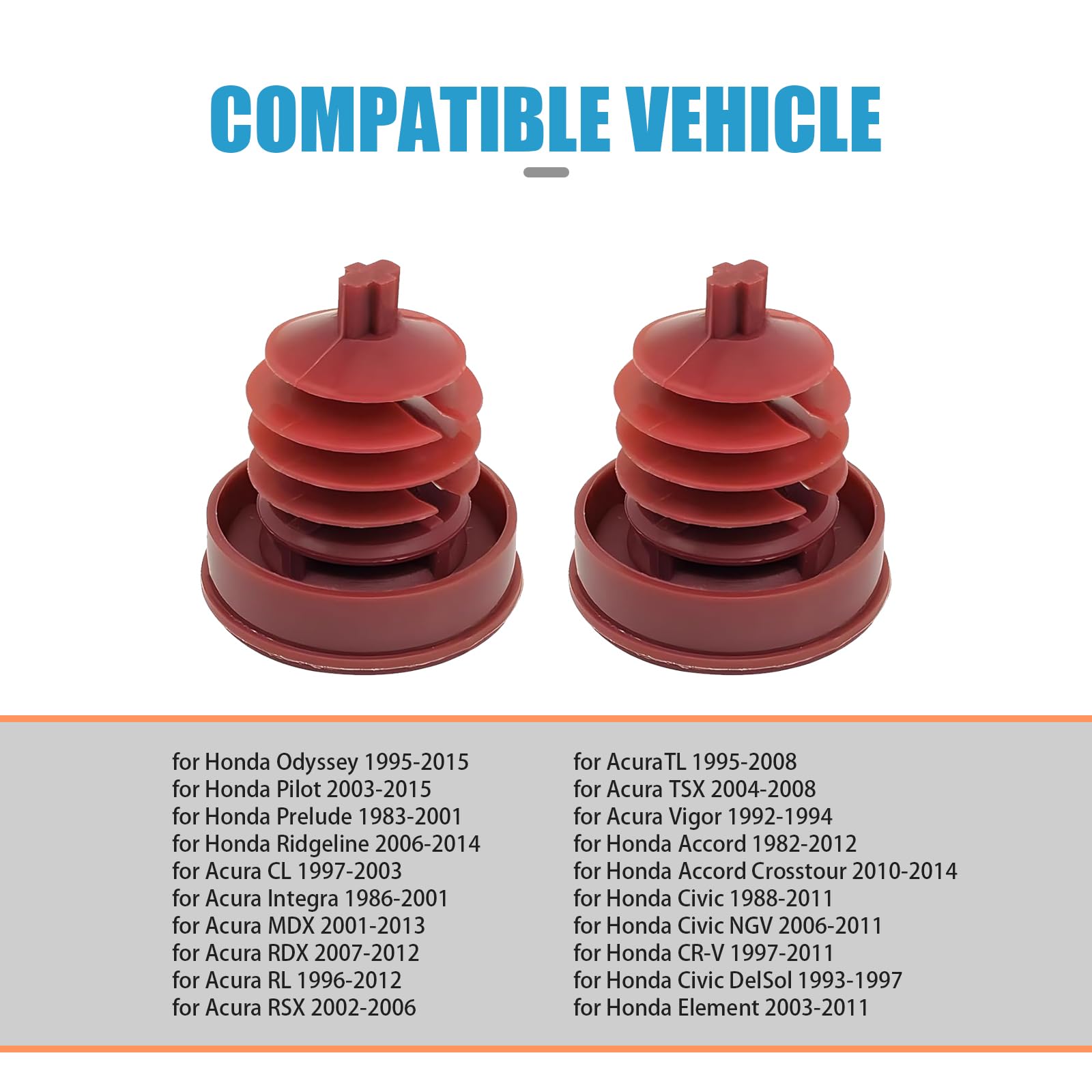 2 PCS Red Automotive Power Steering Pump Oil Cap - OEM 53697-SB3-952 Replacement - Fits Honda Accord, Odyssey, Civic, CRV - Screw-on Hydraulic Oil Tank Cap Plug - Perfect for DIY Car Maintenance & Fluid Leak Prevention