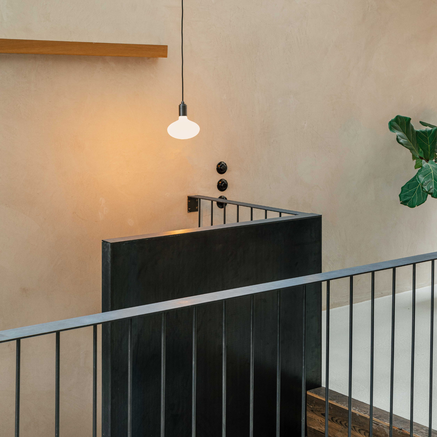 Oval Dim to Warm Plug-In Pendant Light in Graphite - Modern Hanging Fixture for Living Room, Bedroom & Dining Area