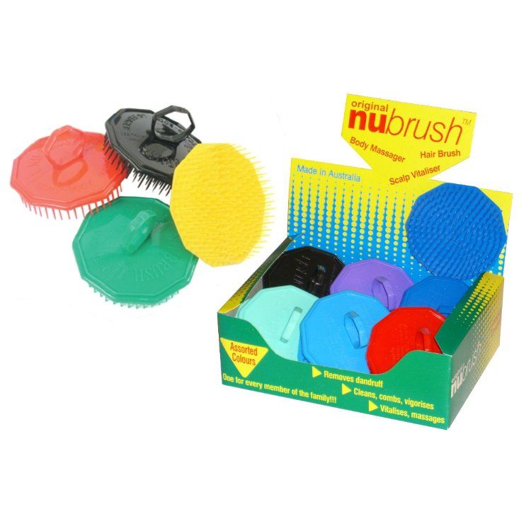 Nu Brush Scalp Massage Brush for Hair Growth & Relaxation - Assorted Colors - Perfect for Shampooing, Detangling & Stress Relief