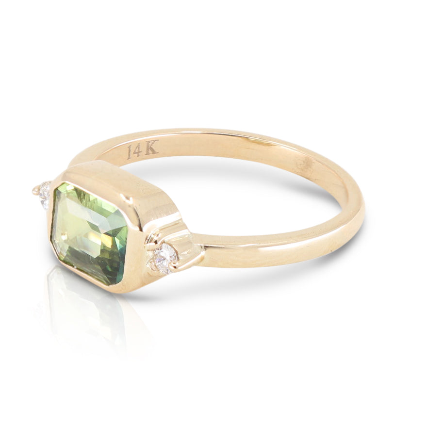 14K Yellow Gold Baguette Parti Sapphire Ring - Elegant Jewelry for Weddings, Engagements & Special Occasions
