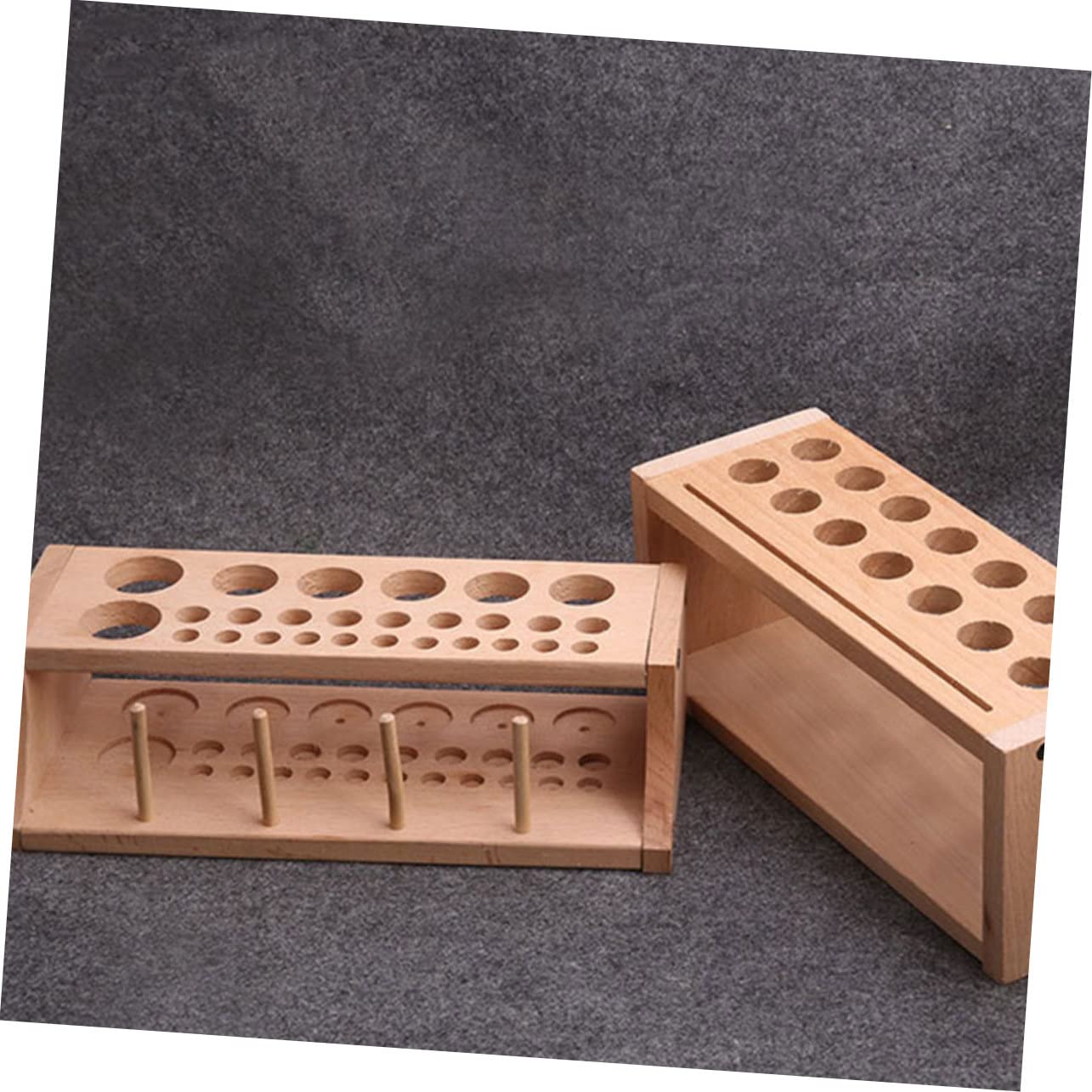 CIMAXIC 2-Piece Wooden Leathercraft Tool Holder - Leather Working Bench Organizer Rack for Crafting, DIY Projects & Workshop Storage | Perfect for Leather Stamping, Carving & Sewing Tools