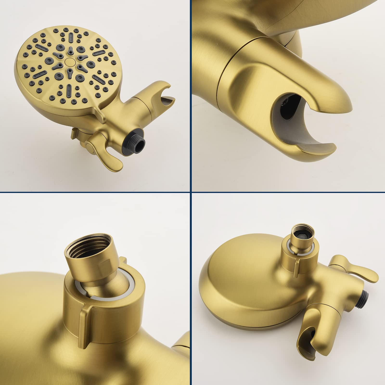 3 Handle Shower Faucet Set with Tub Spout - Complete Bathtub Shower System in Brushed Gold - Perfect for Bathroom Renovation & Luxury Spa Experience