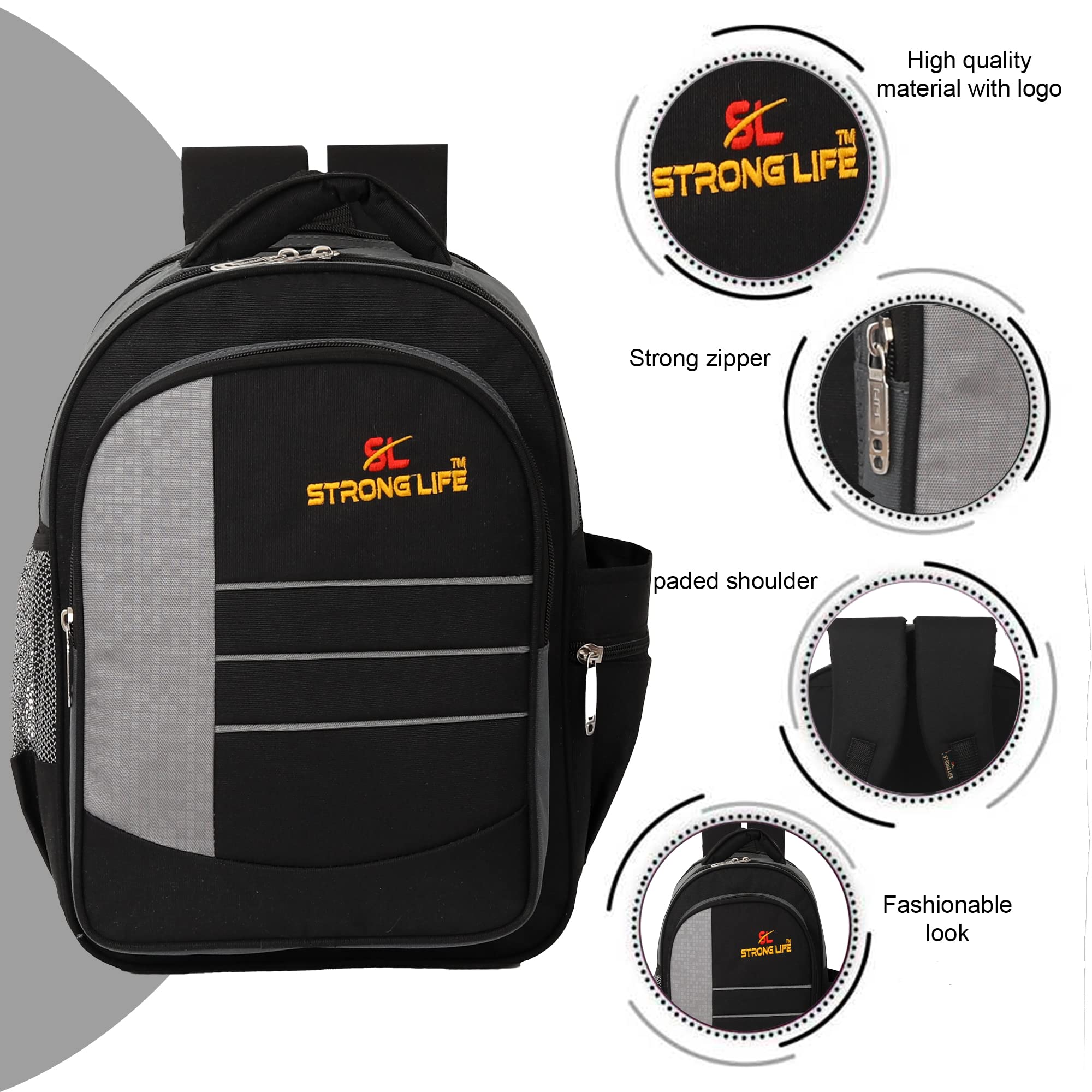 STRONG LIFE 20L 38cm Polyester Kids Backpack for Preschool - Lightweight School Bag for Boys & Girls, Durable Bookbag for Kindergarten, Daycare & Travel