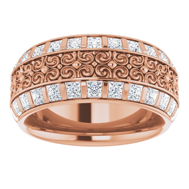 3.12 Carat Princess Cut Diamond Eternity Band Ring - Vintage Inspired Wedding Band for Women, Perfect for Anniversary, Engagement, and Special Occasions