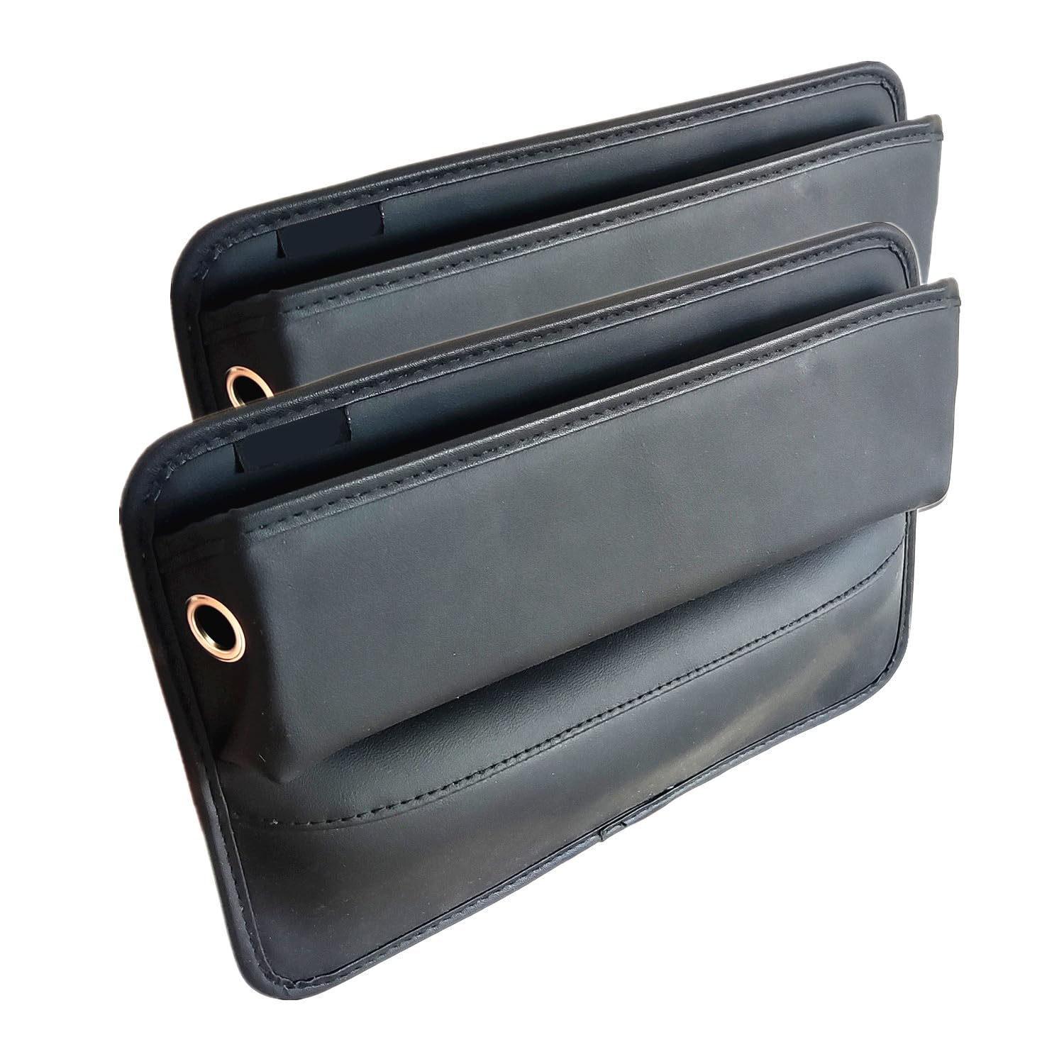 Premium Leather Car Seat Gap Filler Organizer - Universal Storage Blocker for Cars, SUVs & Trucks - 2 Pack - Prevent Items from Falling Between Seats - Perfect for Road Trips & Daily Commutes